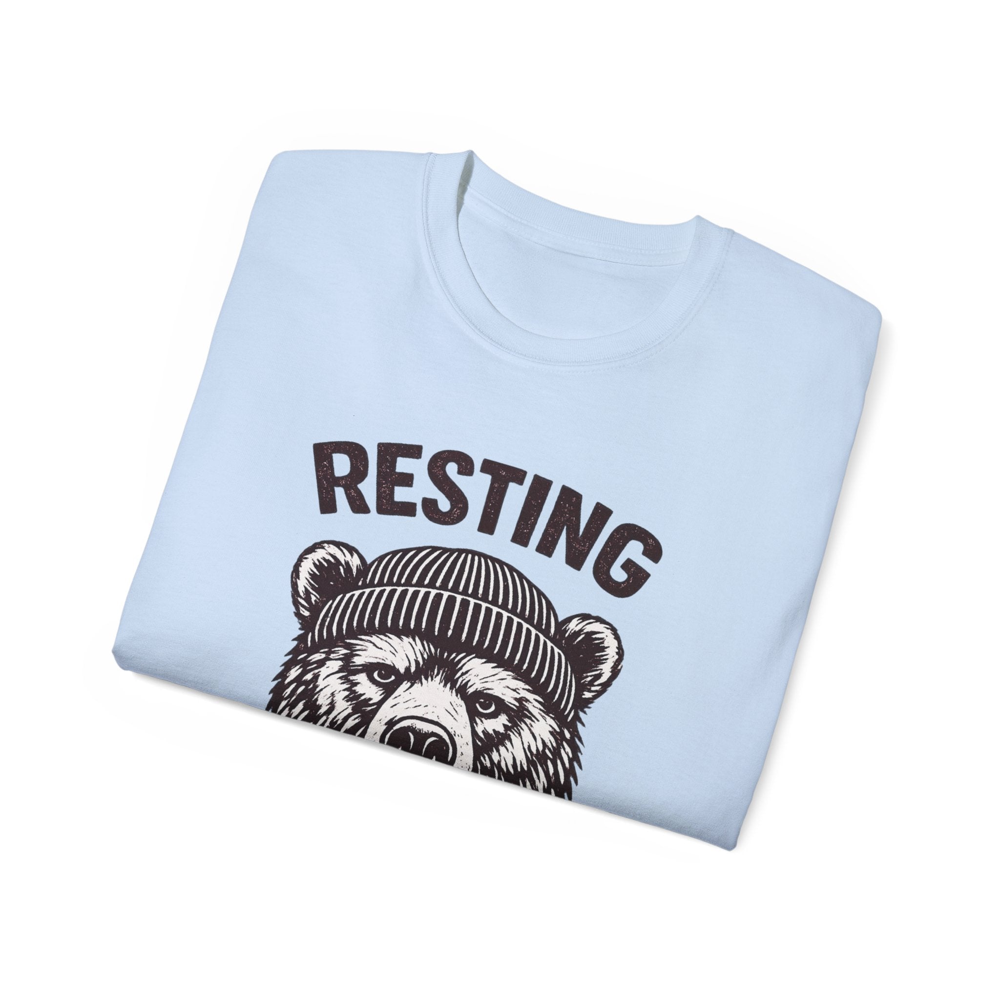 "Resting Bear Face" Graphic Tee, Funny Bear Illustration