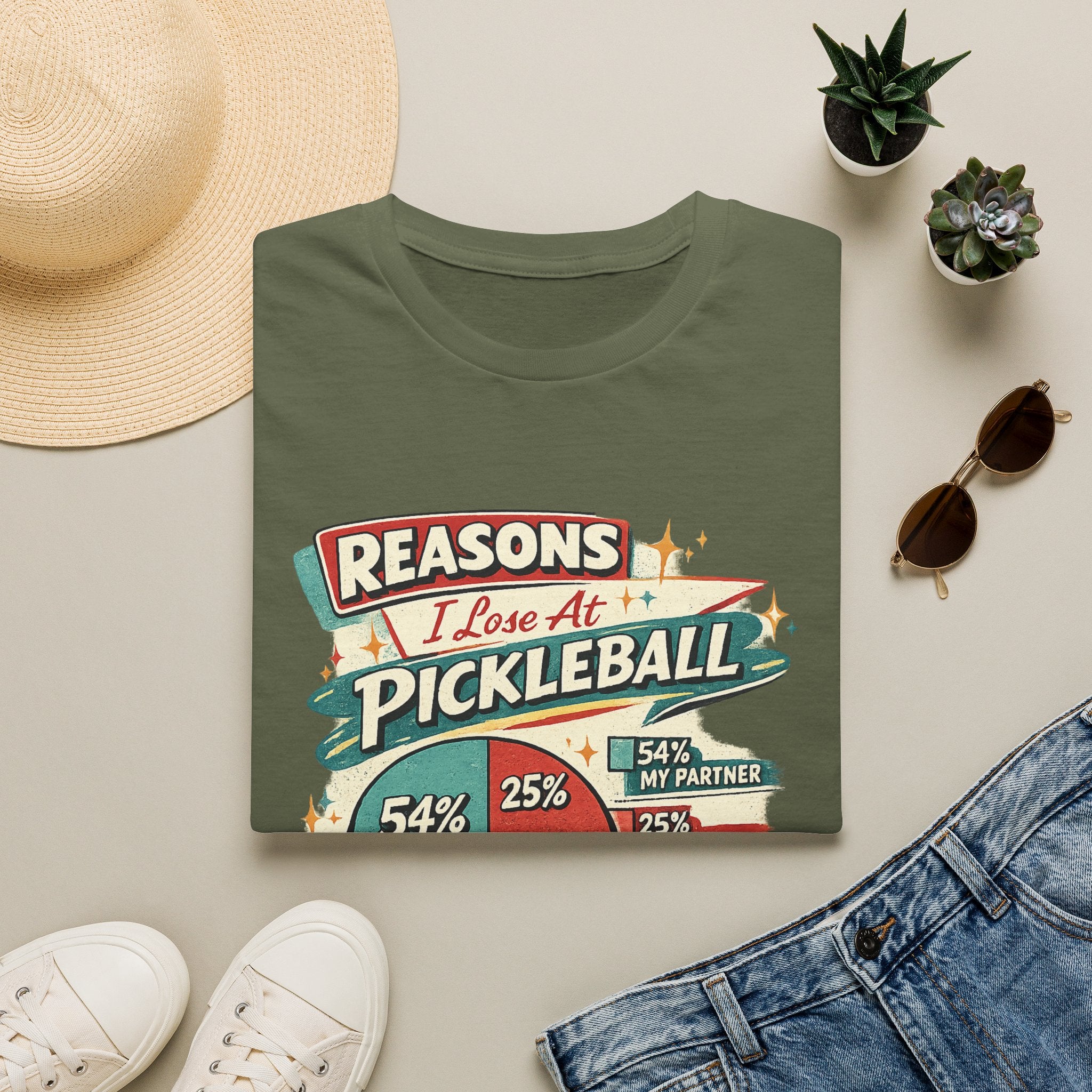 Reasons I Lose at Pickleball T-Shirt — Vintage Paddle & Scoreboard Design