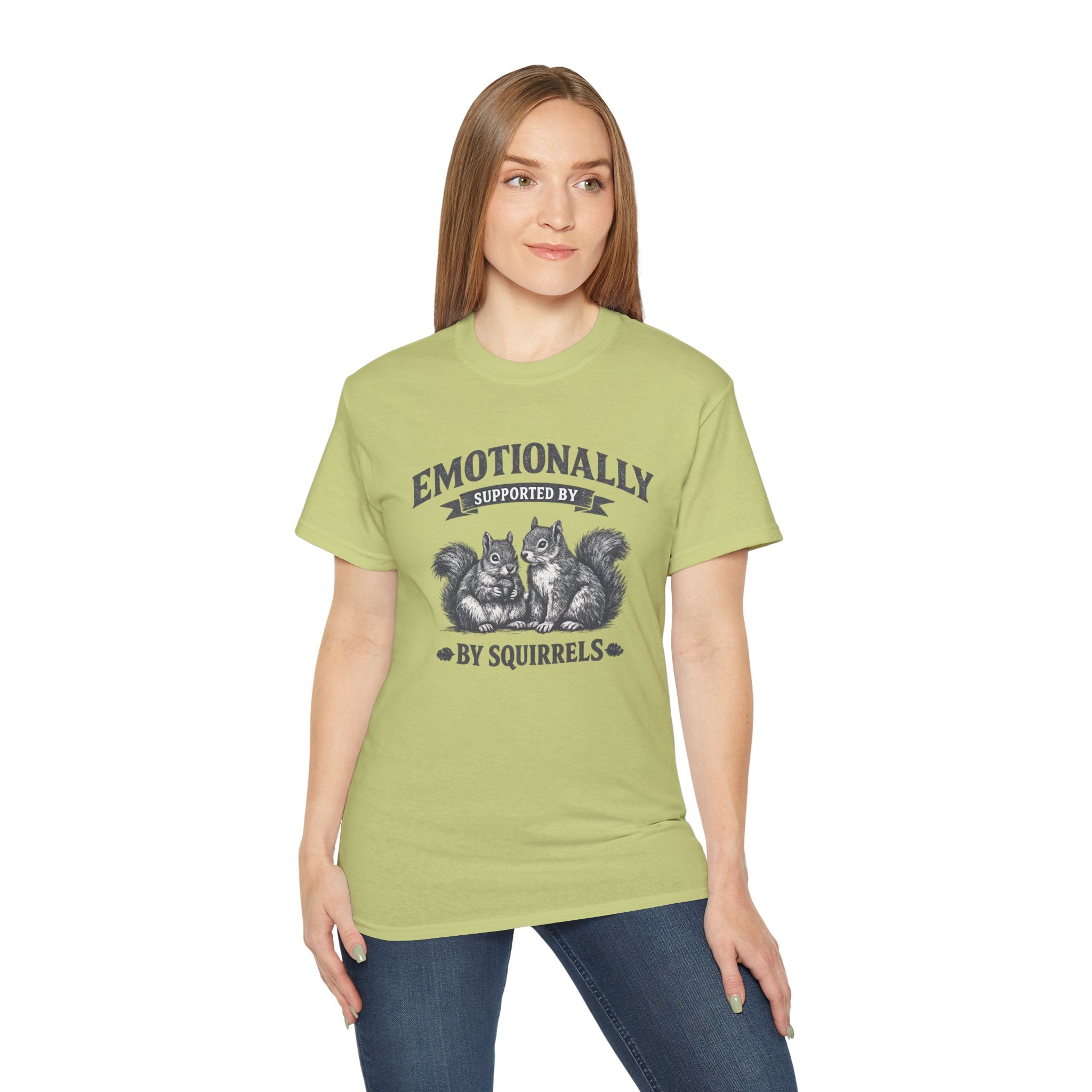 T-Shirt — "Emotionally Supported by Squirrels" Vintage Graphic Tee