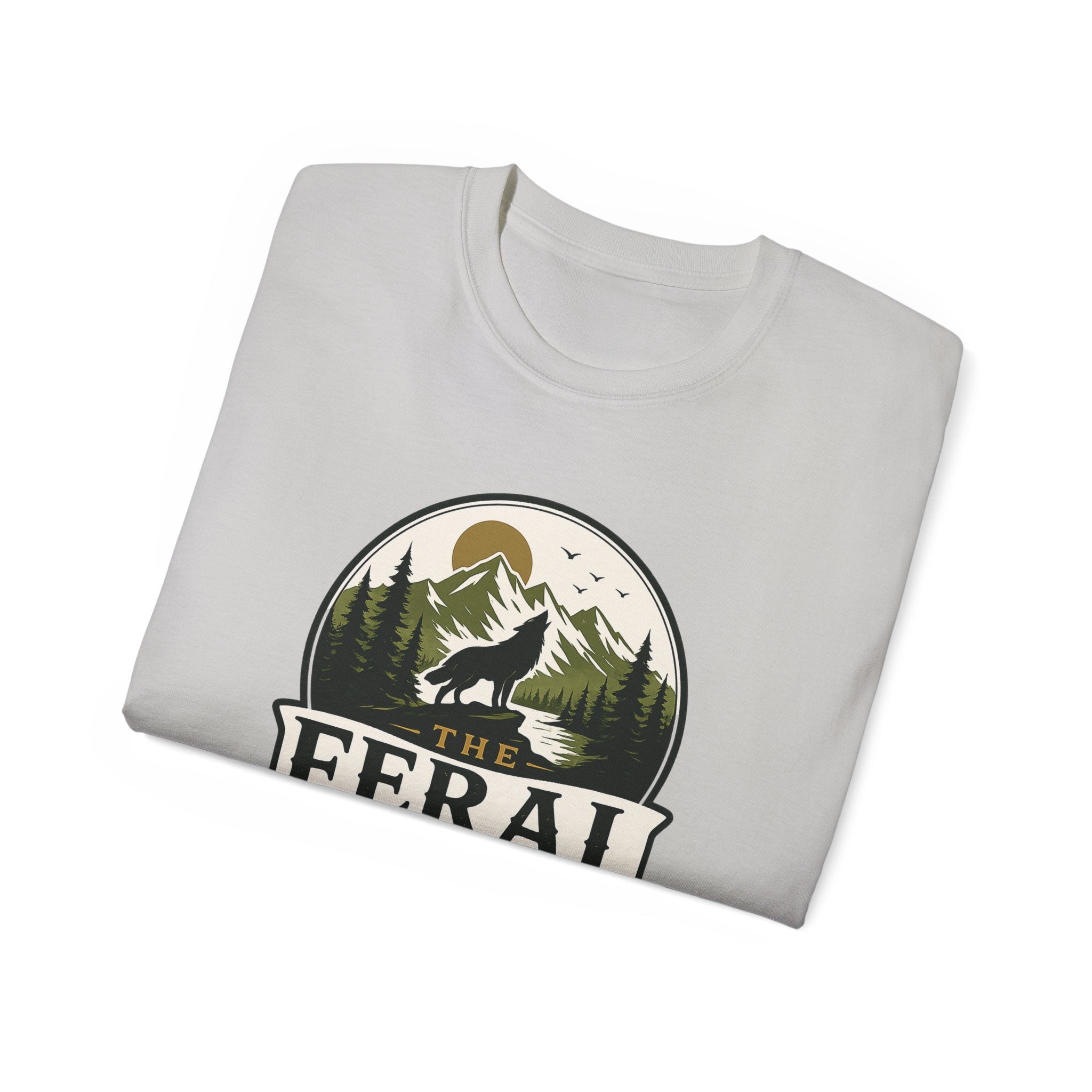 Feral Outdoor Social Club T-Shirt — Wilderness Wolf Logo Tee