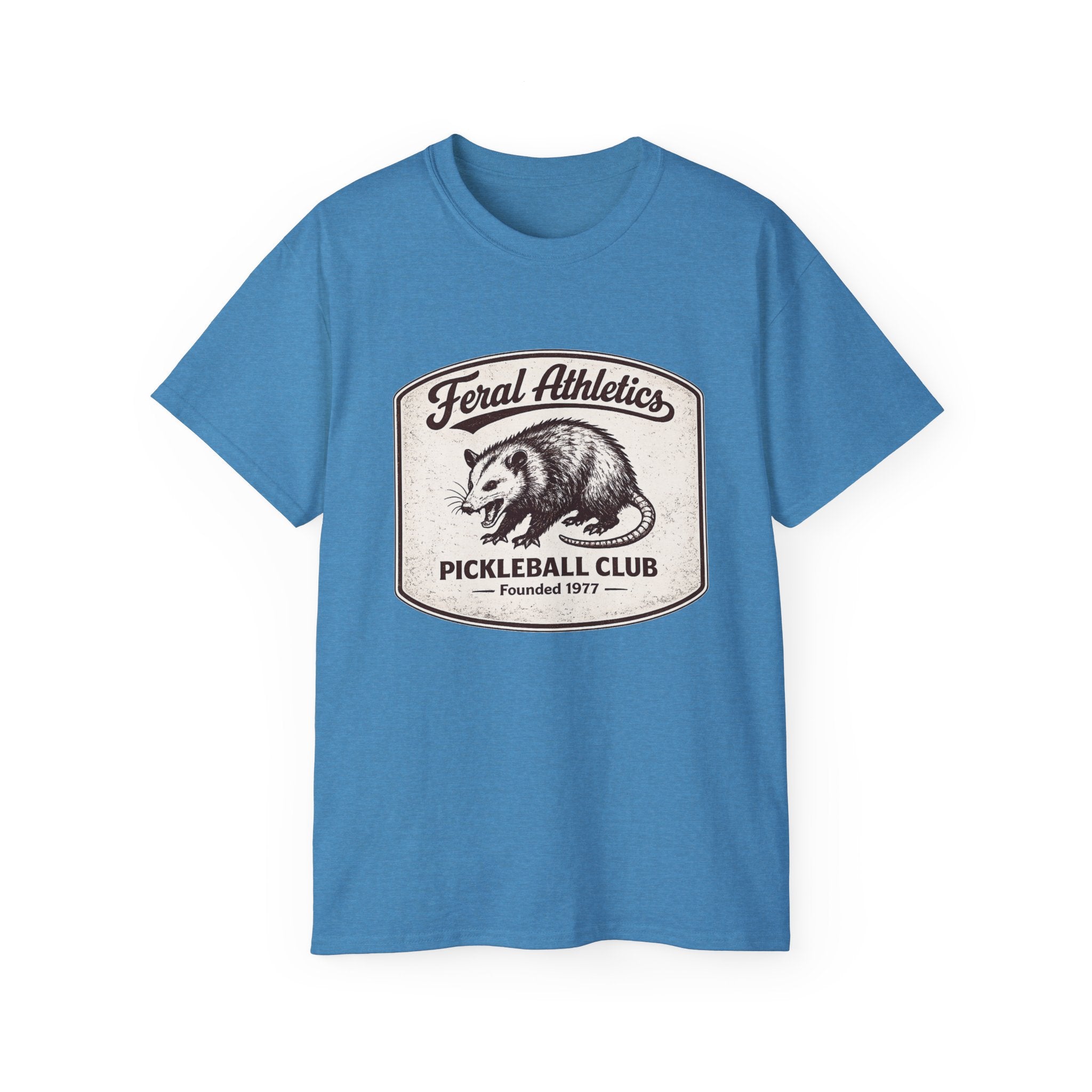 Pickleball Club Tee — "Feral Athletics" Vintage Possum Design