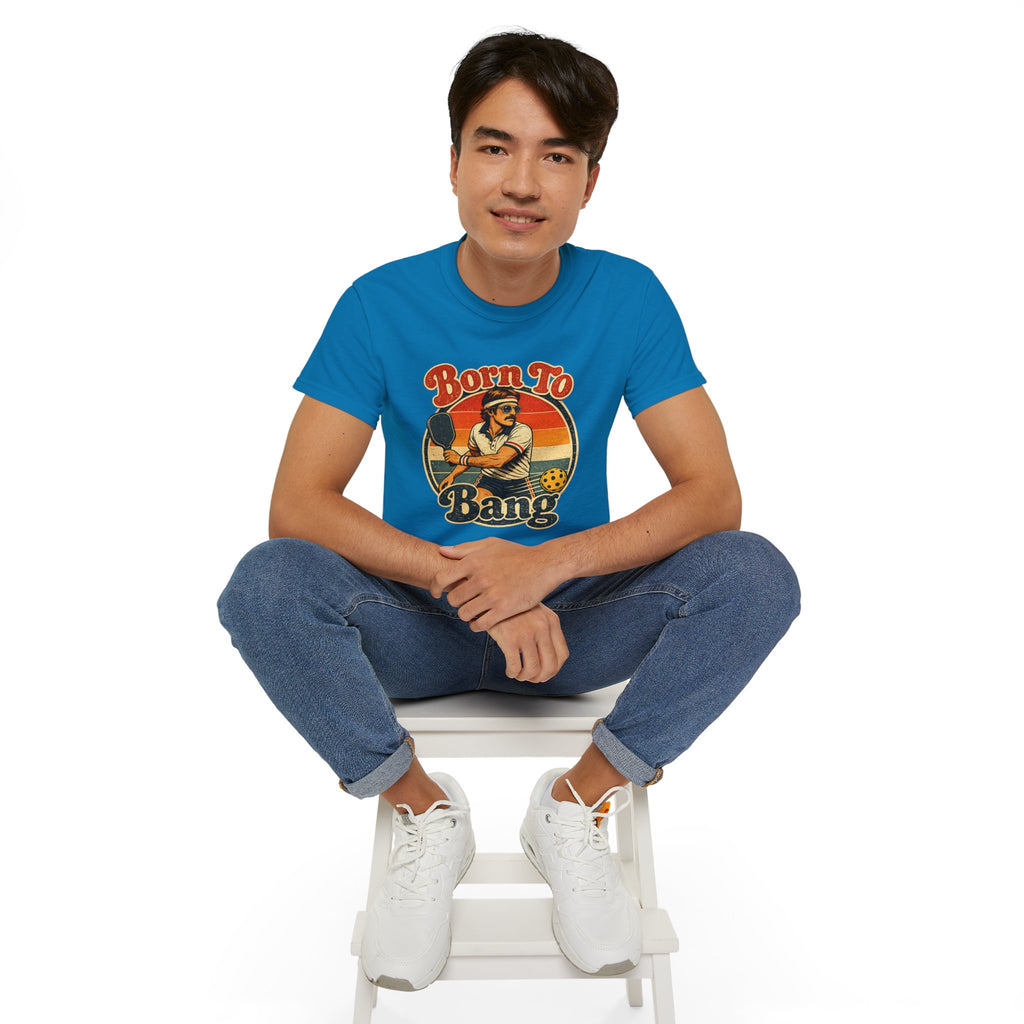 Men’s Born To Bang Vintage Pickleball T-Shirt — Retro Court Player Tee