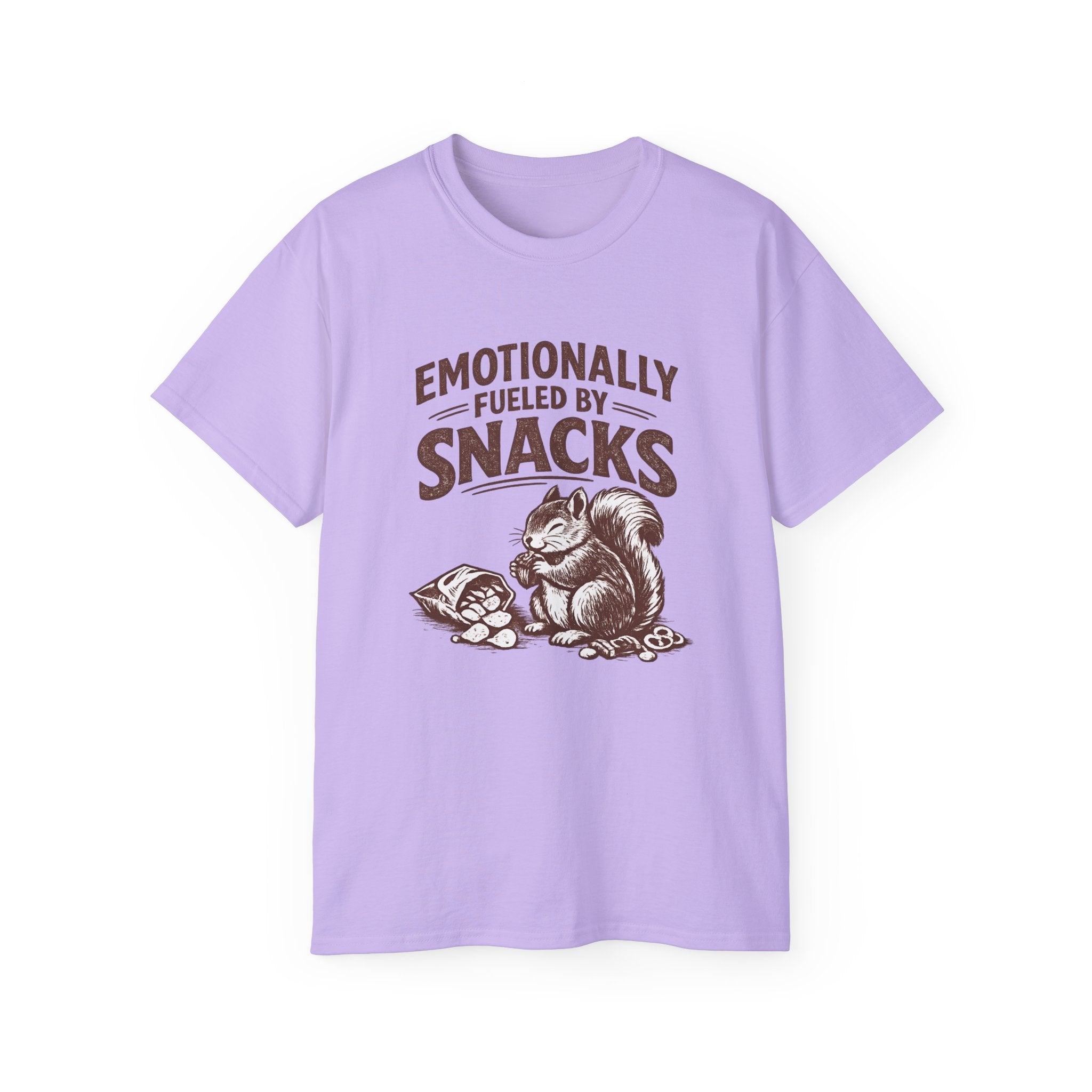 Emotionally Fueled by Snacks T-Shirt — Cute Squirrel Snack Graphic Tee