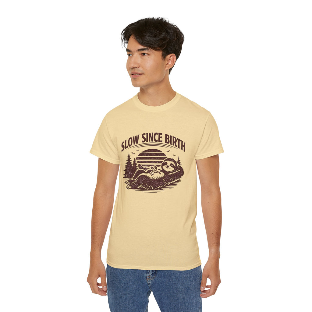 Slow Since Birth Sloth Tee — Funny Retro Nature T-Shirt