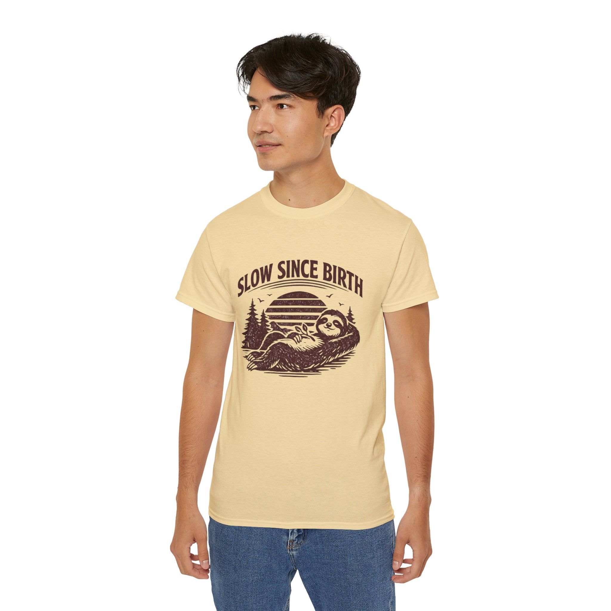 Slow Since Birth Sloth Tee — Funny Retro Nature T-Shirt