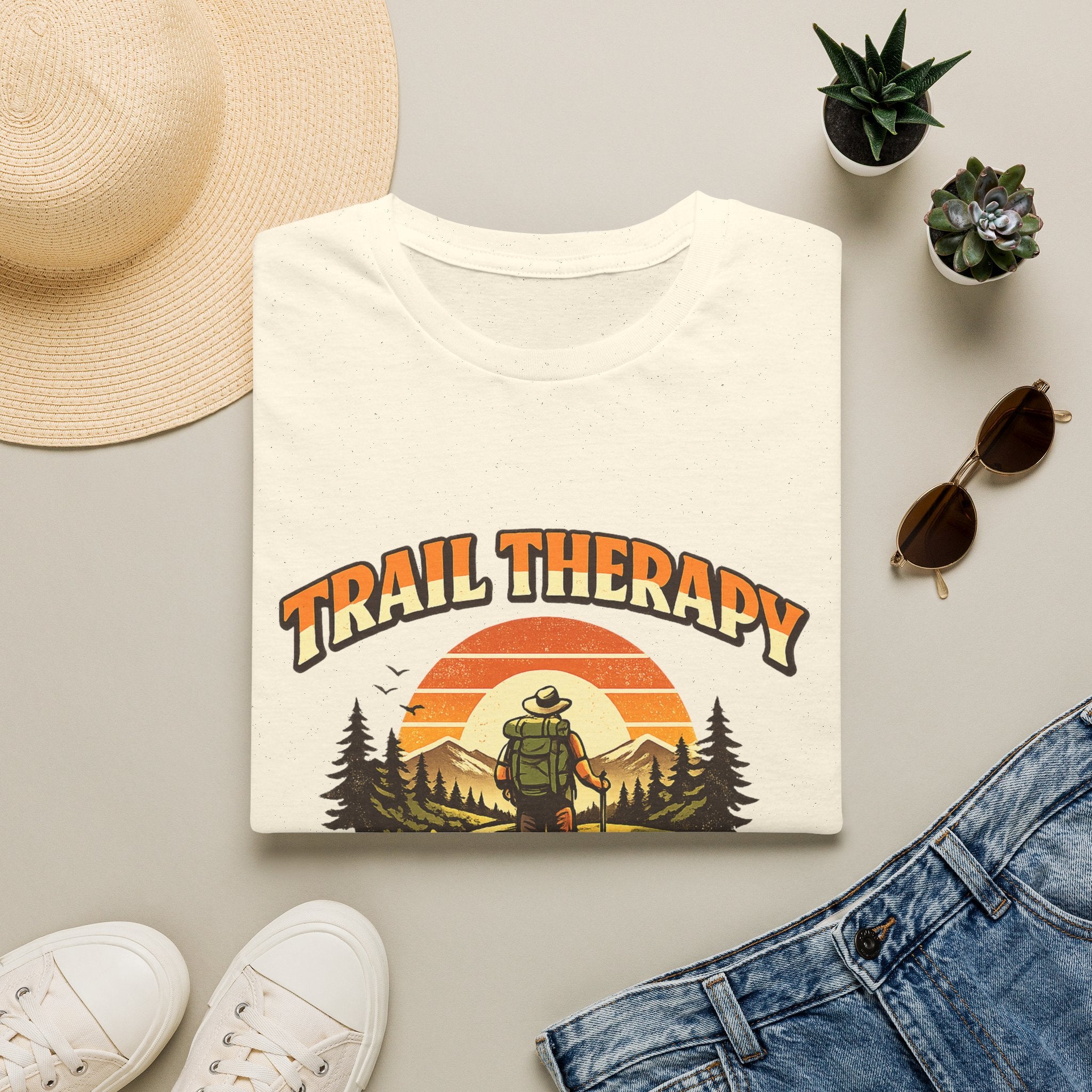 Men’s Trail Therapy T-Shirt — 'Trail Therapy Is Still Therapy' Male Hiking Graphic Tee