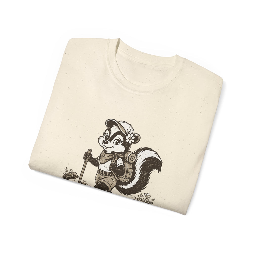 Friendly-ish Woman's Hiking Skunk Tee — Retro Outdoors Graphic T-Shirt