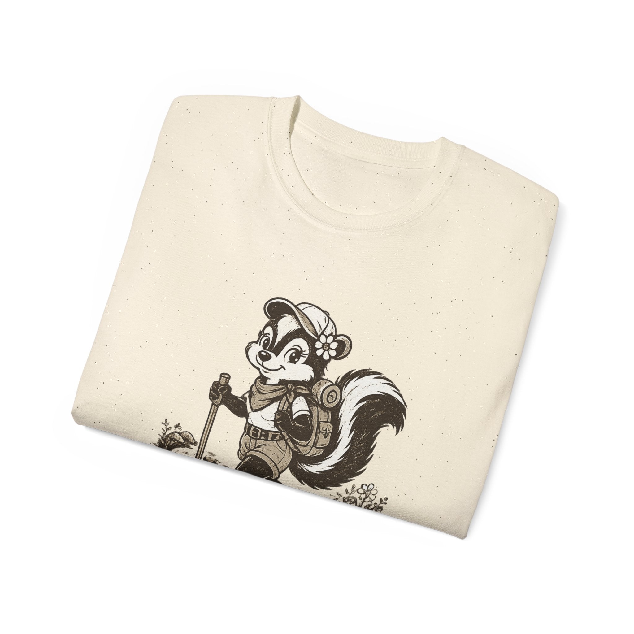 Friendly-ish Woman's Hiking Skunk Tee — Retro Outdoors Graphic T-Shirt