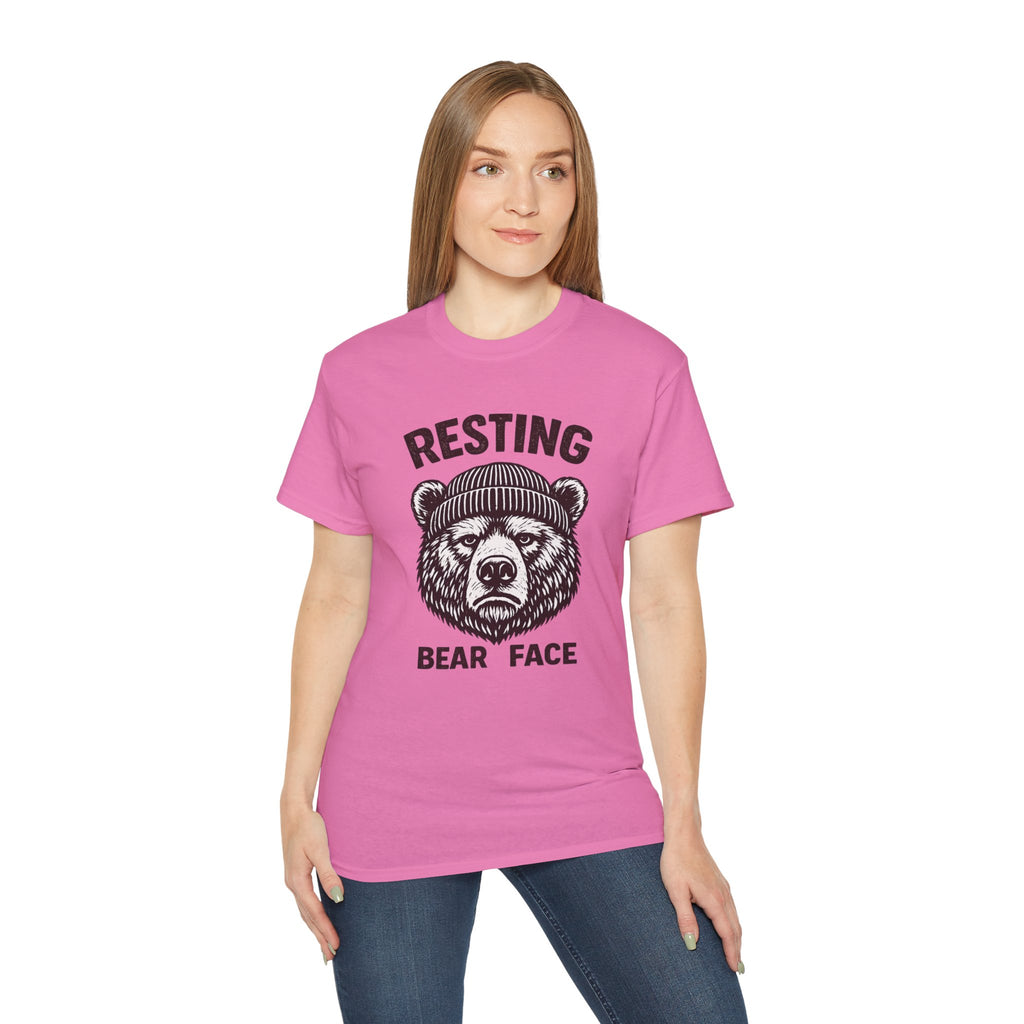"Resting Bear Face" Graphic Tee, Funny Bear Illustration
