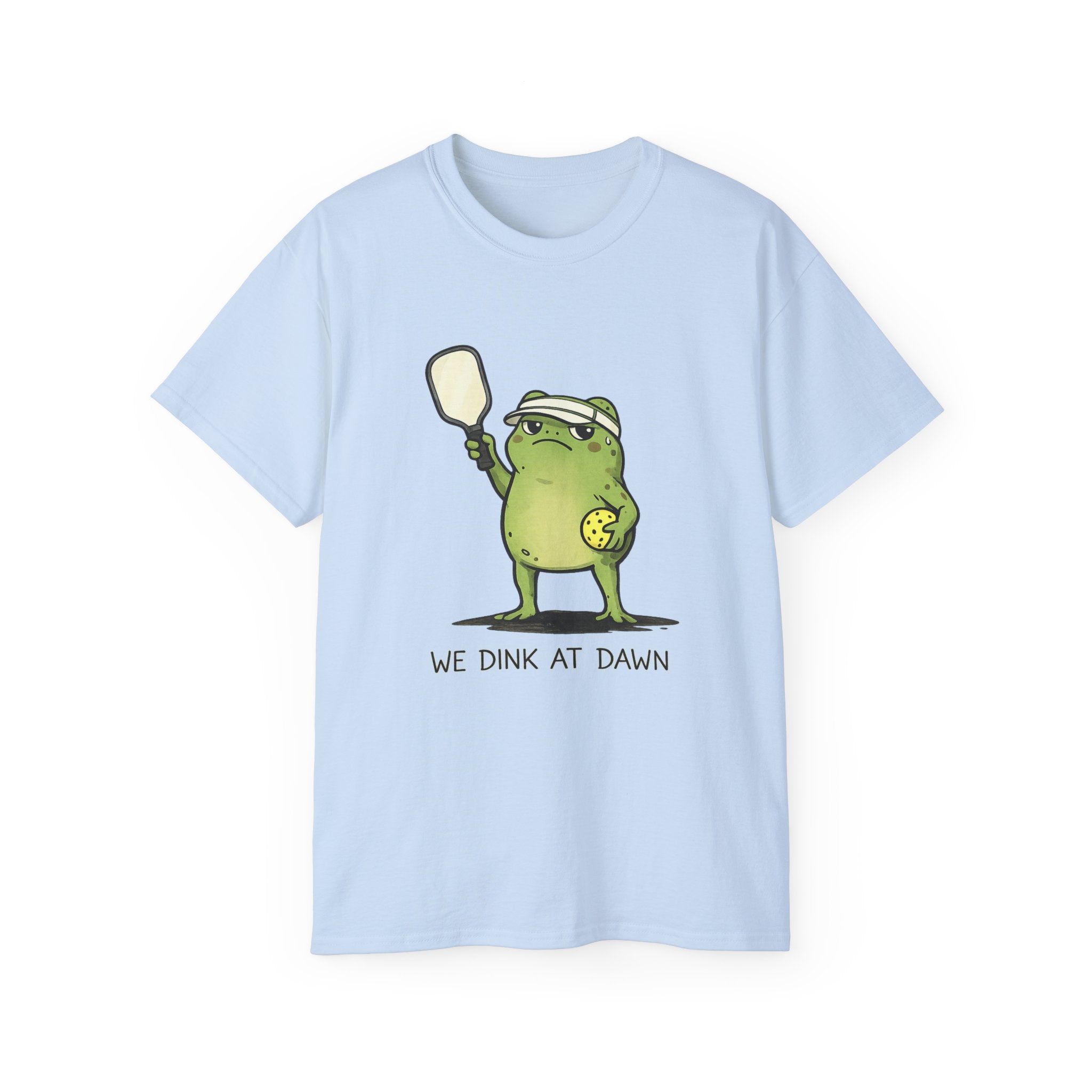 “We Drink at Dawn” Funny Pickleball T-Shirt — Cute Drunk Pickleball Graphic Tee