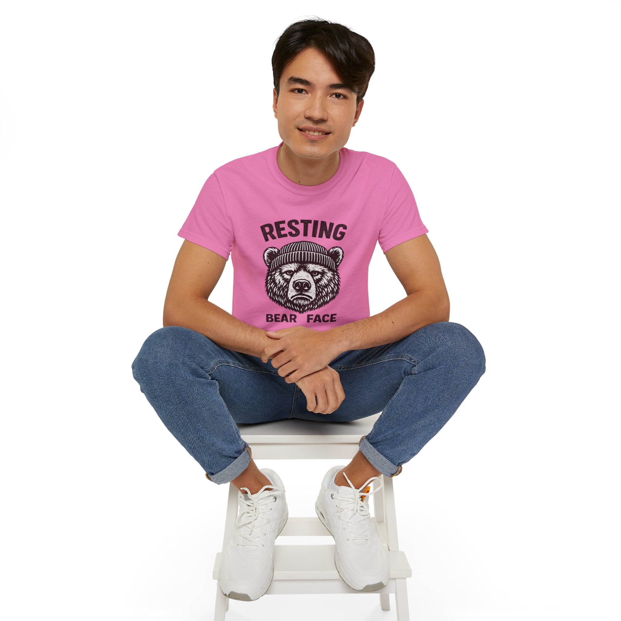 "Resting Bear Face" Graphic Tee, Funny Bear Illustration