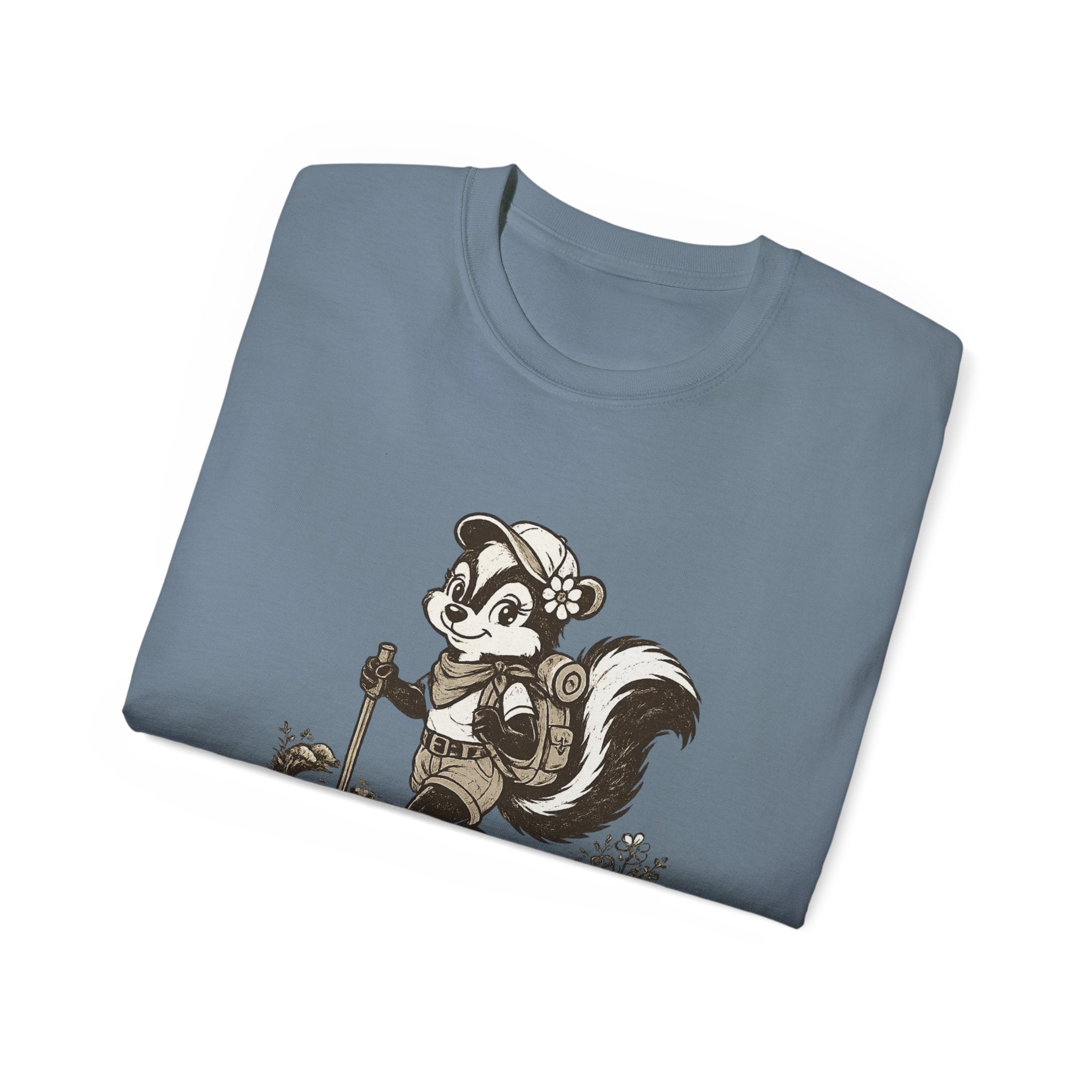 Friendly-ish Woman's Hiking Skunk Tee — Retro Outdoors Graphic T-Shirt