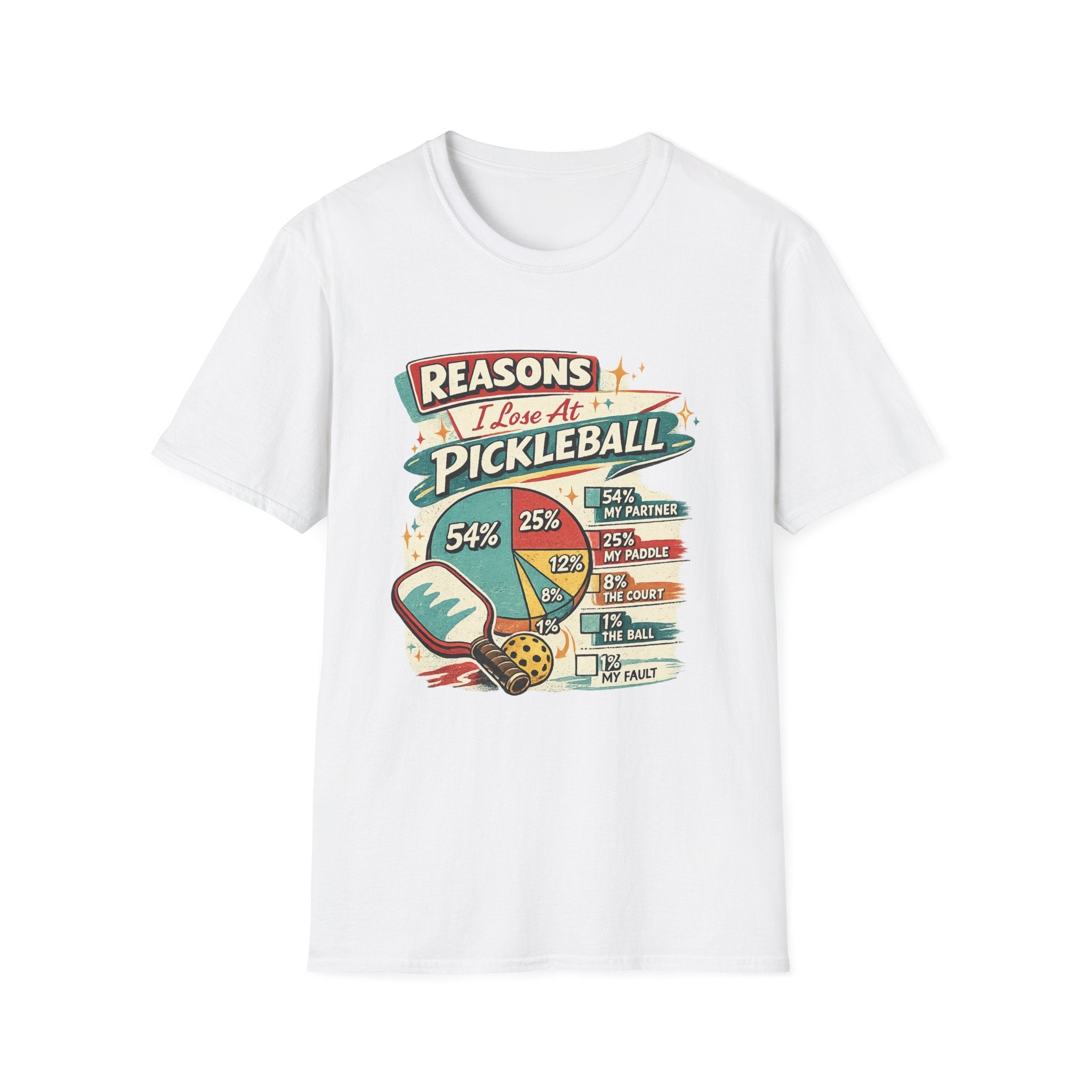 Reasons I Lose at Pickleball T-Shirt — Vintage Paddle & Scoreboard Design