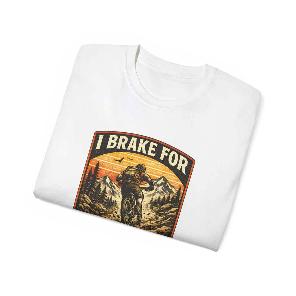 Mountain biking Tee Shirt — "I Brake for Absolutely Nothing" Vintage Rider Tee