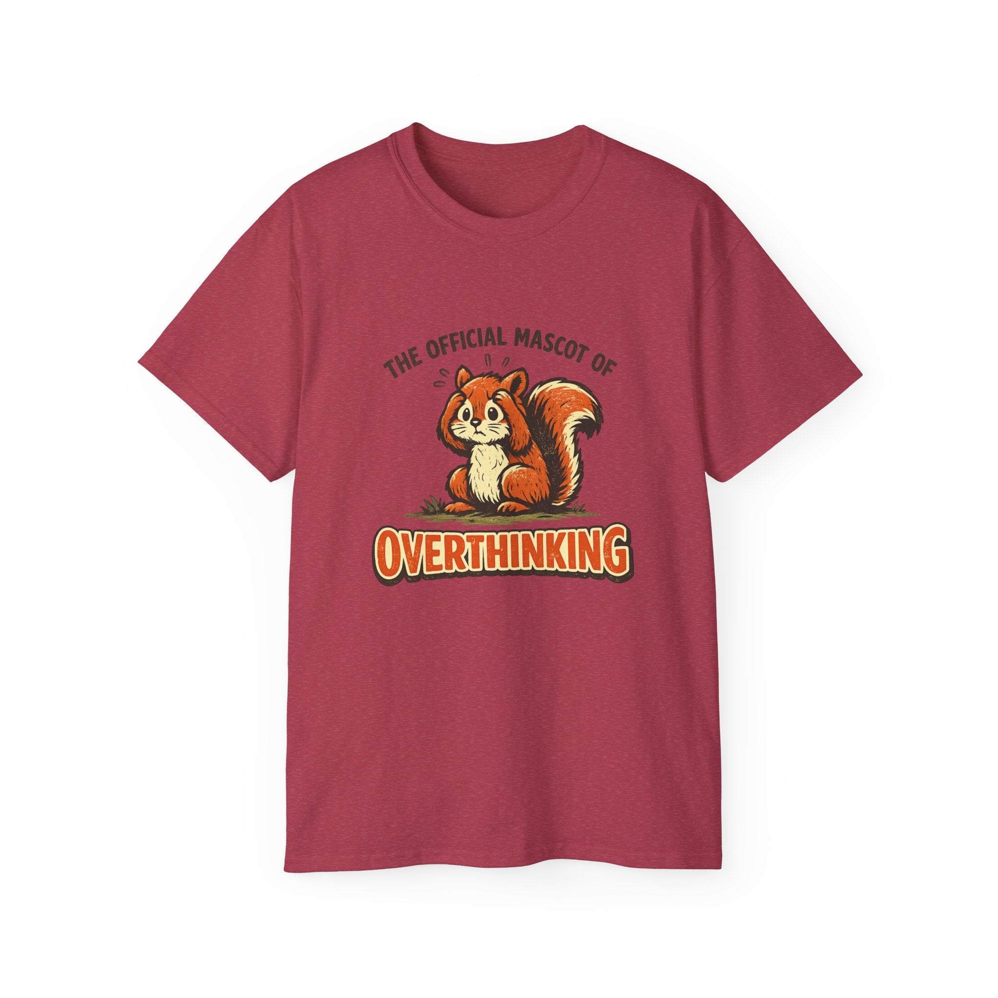 Overthinking Mascot T-Shirt — Cute Retro Squirrel Graphic Tee