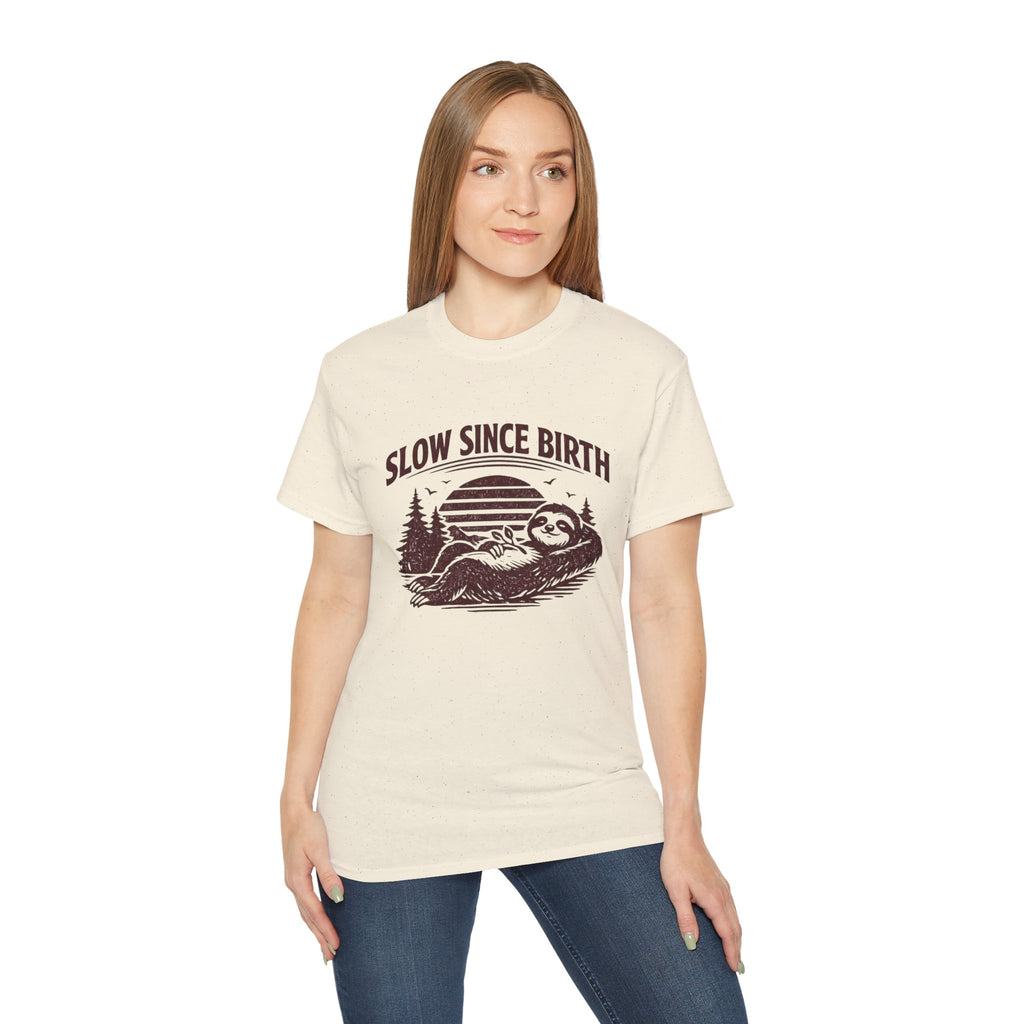 Slow Since Birth Sloth Tee — Funny Retro Nature T-Shirt