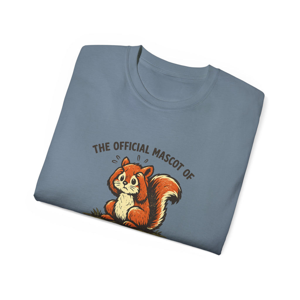 Overthinking Mascot T-Shirt — Cute Retro Squirrel Graphic Tee