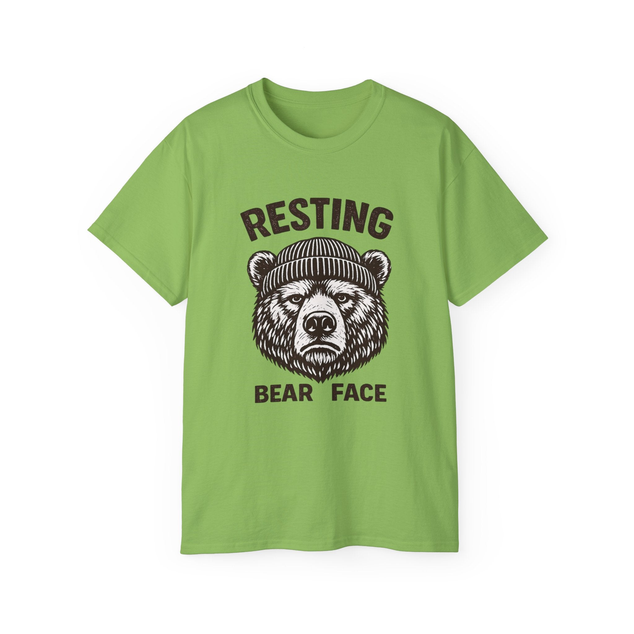 "Resting Bear Face" Graphic Tee, Funny Bear Illustration