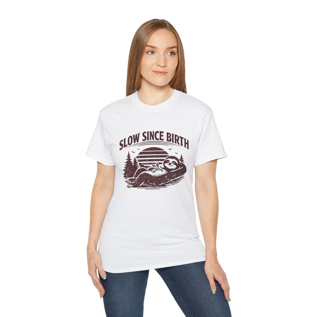 Slow Since Birth Sloth Tee — Funny Retro Nature T-Shirt