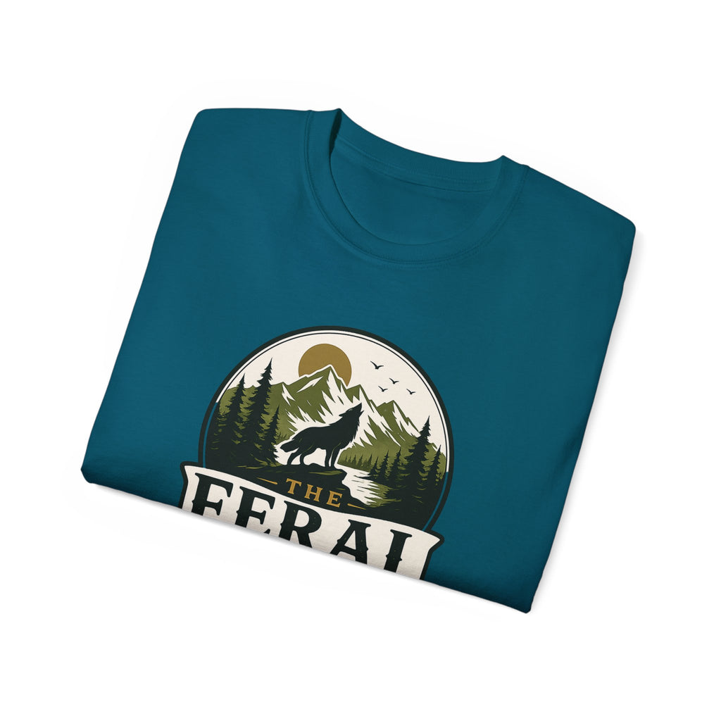 Feral Outdoor Social Club T-Shirt — Wilderness Wolf Logo Tee