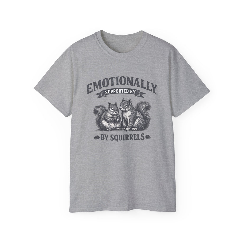 T-Shirt — "Emotionally Supported by Squirrels" Vintage Graphic Tee