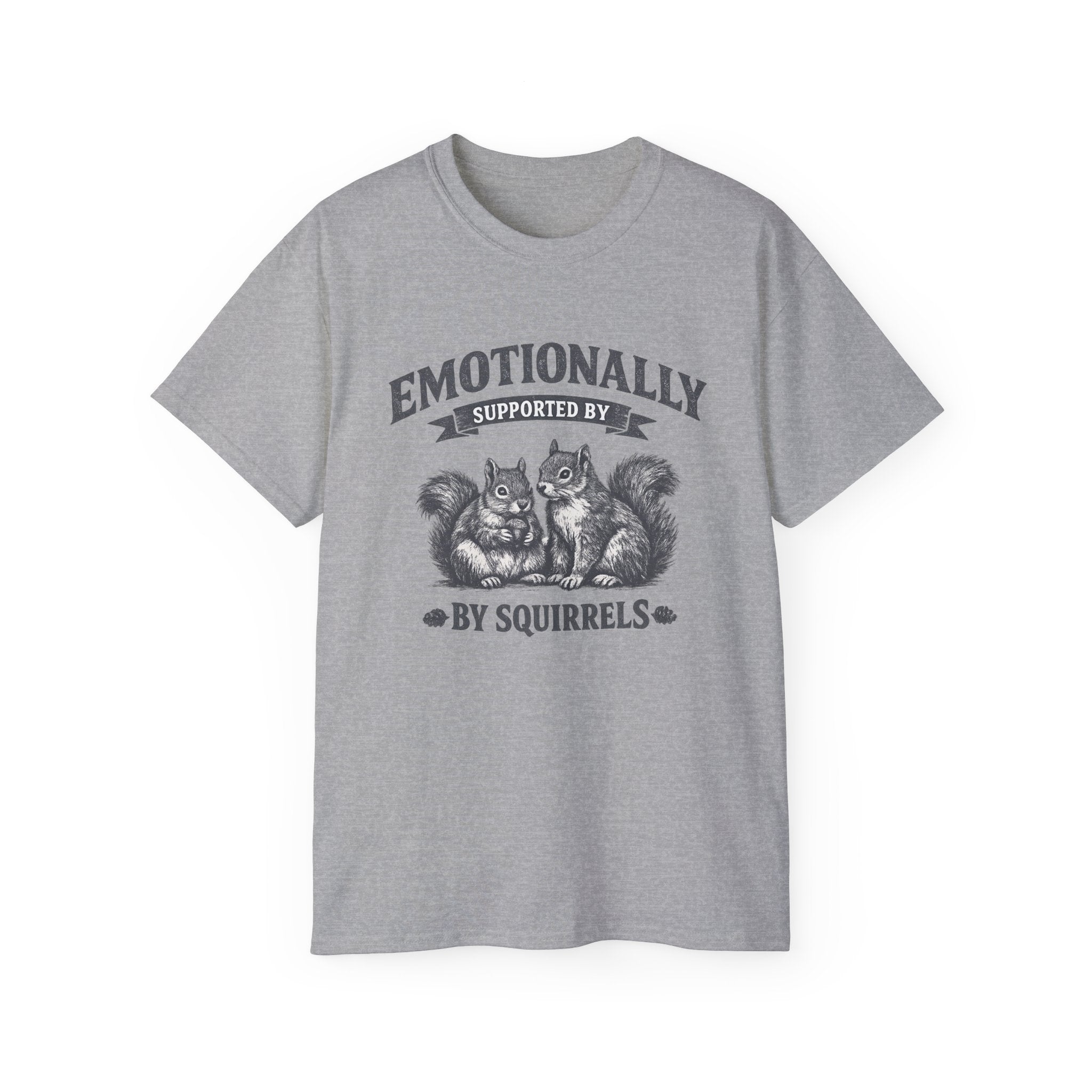 T-Shirt — "Emotionally Supported by Squirrels" Vintage Graphic Tee