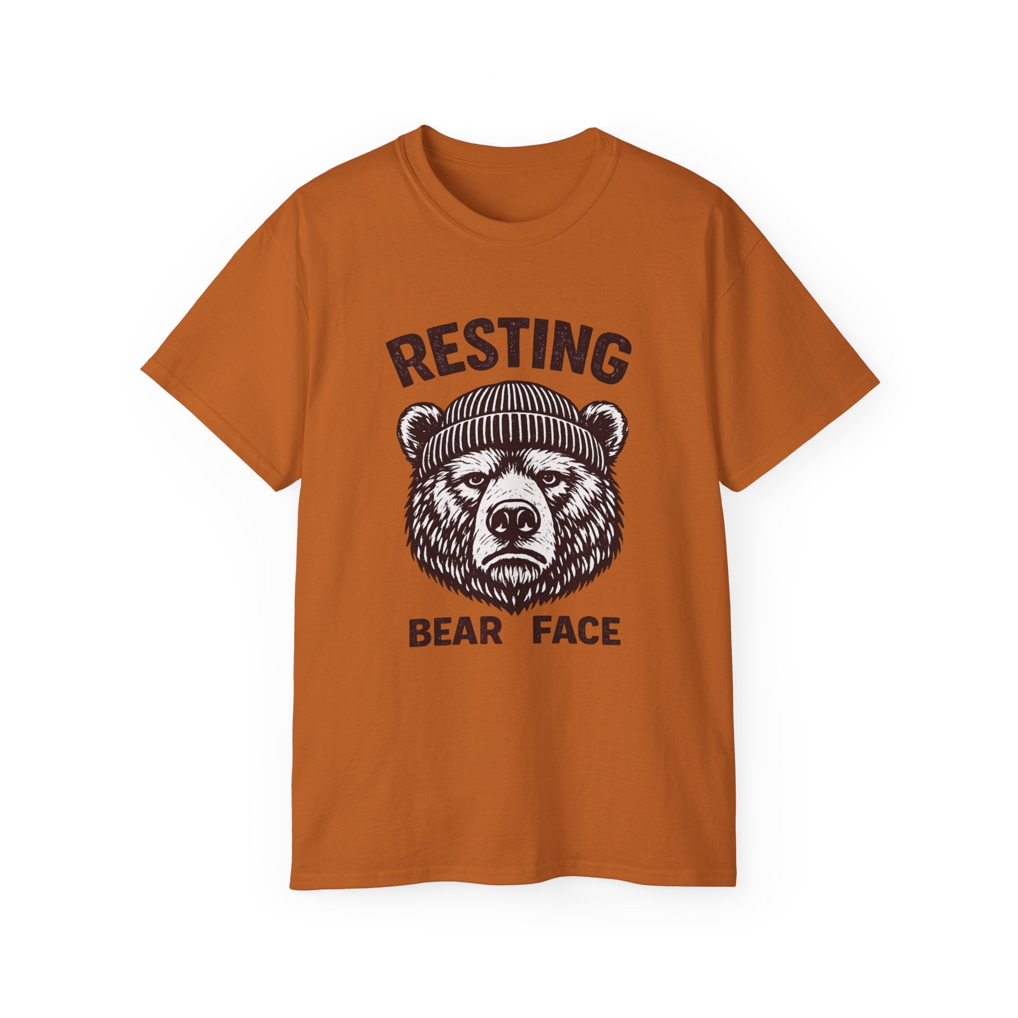 "Resting Bear Face" Graphic Tee, Funny Bear Illustration
