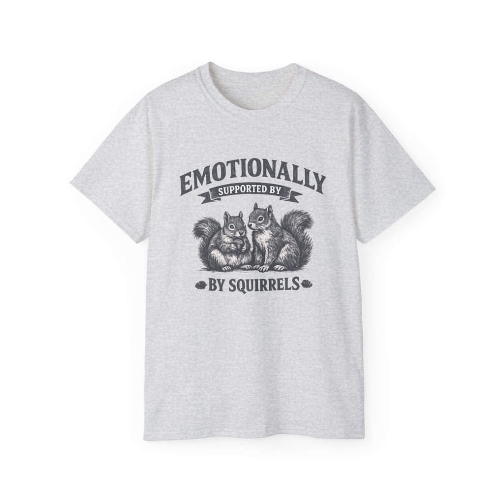 T-Shirt — "Emotionally Supported by Squirrels" Vintage Graphic Tee
