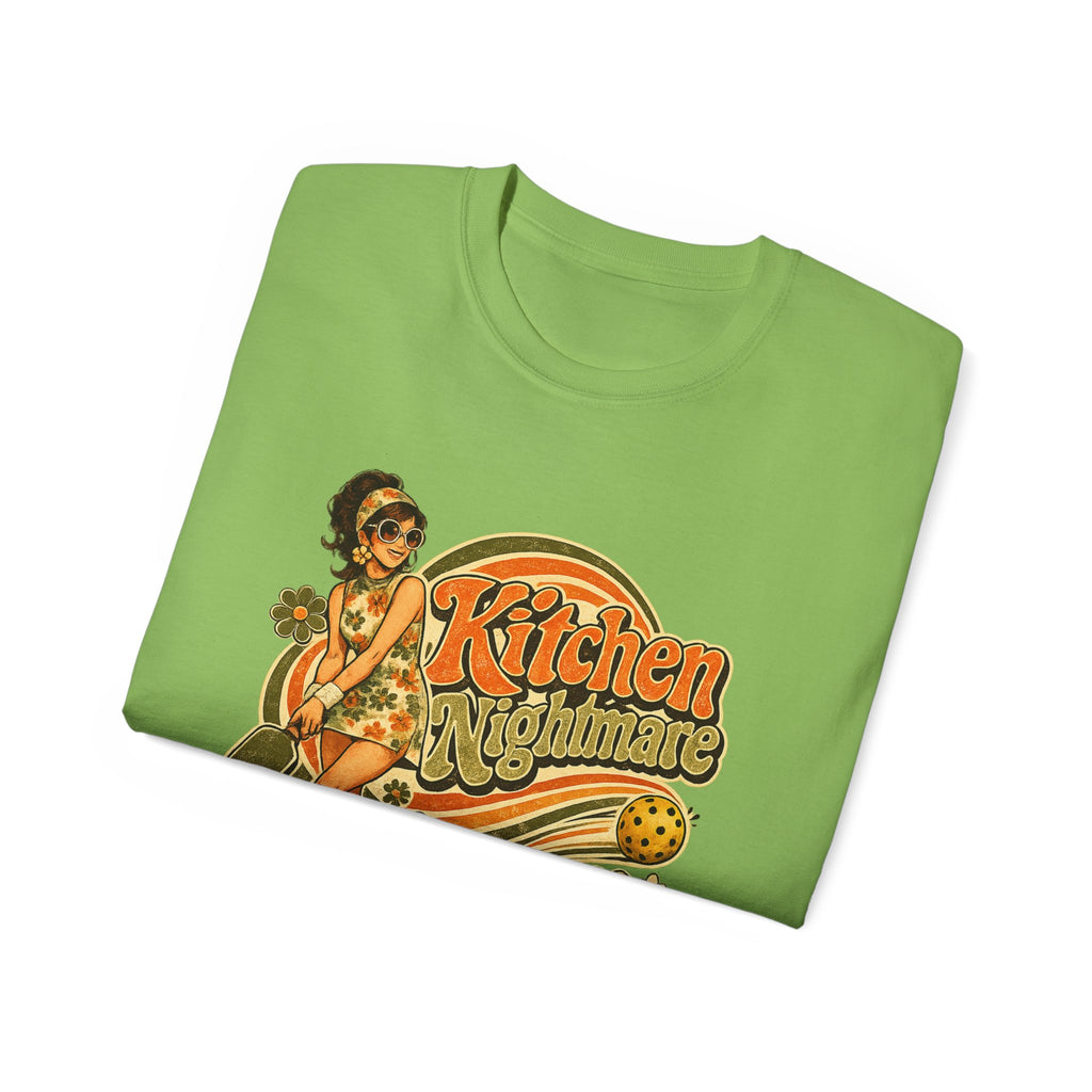 Kitchen Nightmare Retro Tee — Vintage Pinup Pickleball Graphic Shirt