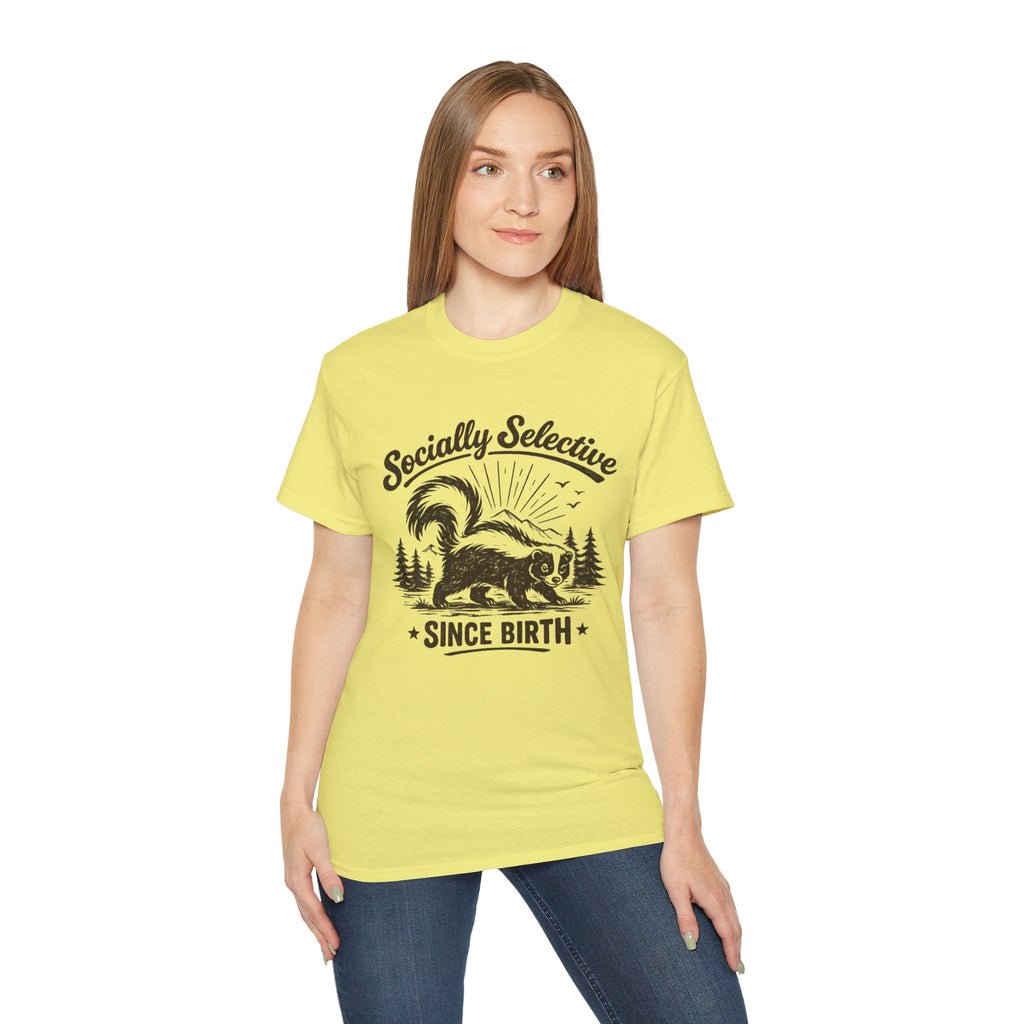 Socially Selective Since Birth T-Shirt — Skunk Graphic Tee