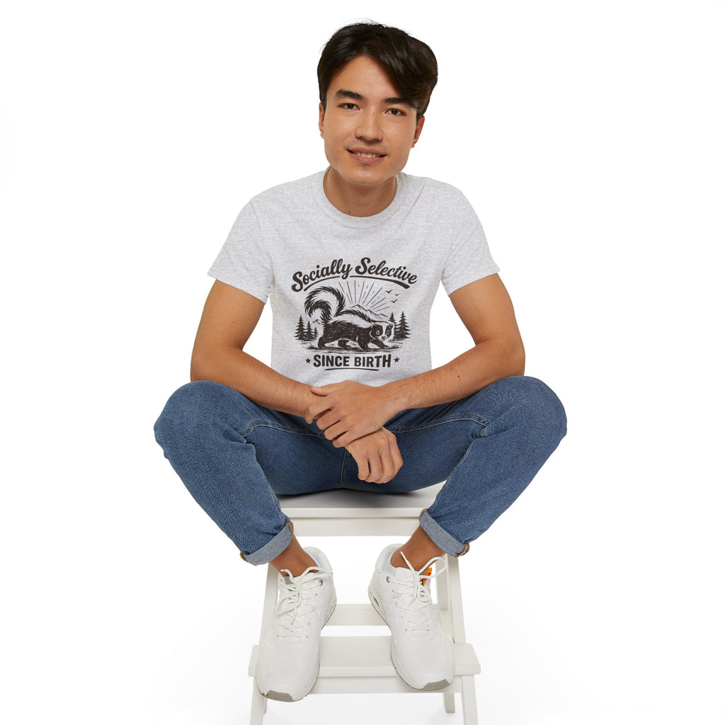 Socially Selective Since Birth T-Shirt — Skunk Graphic Tee