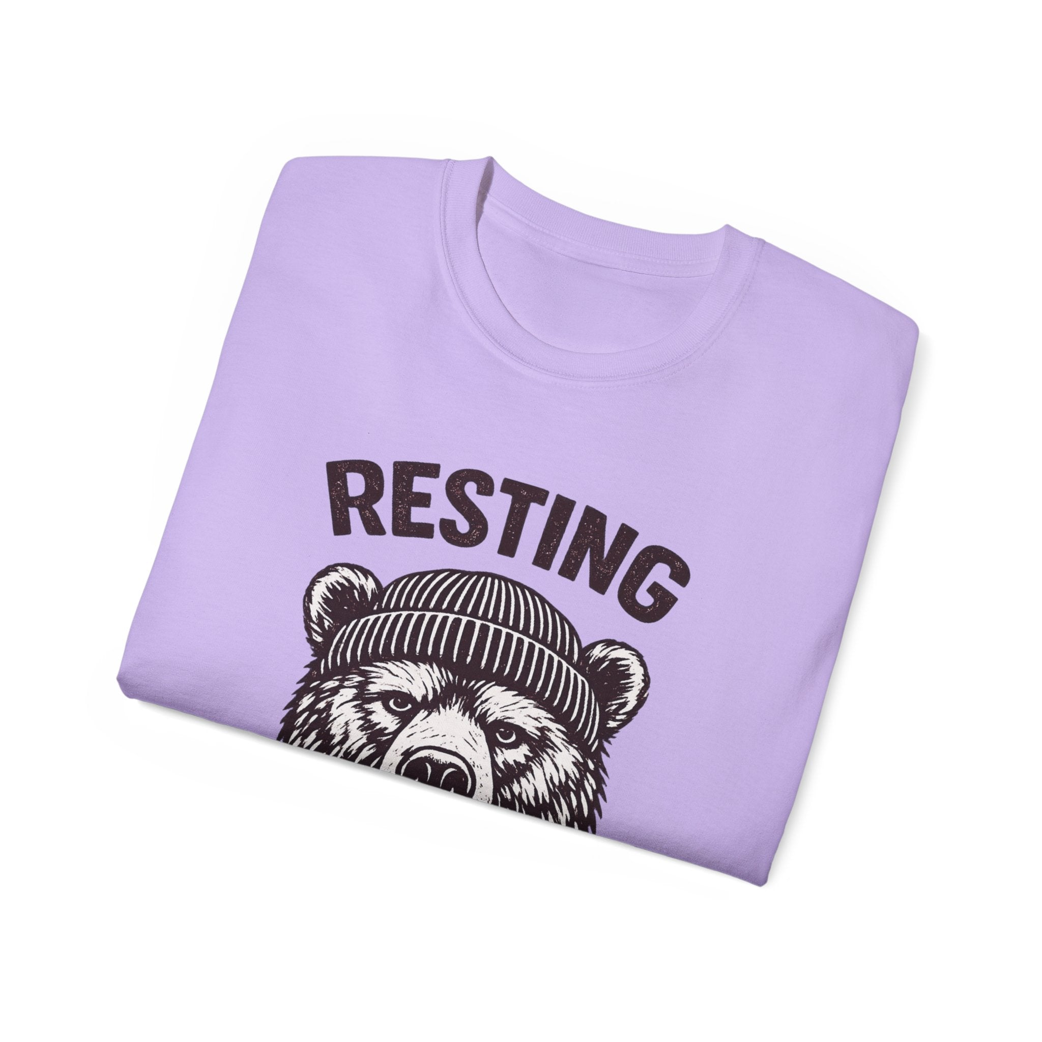 "Resting Bear Face" Graphic Tee, Funny Bear Illustration