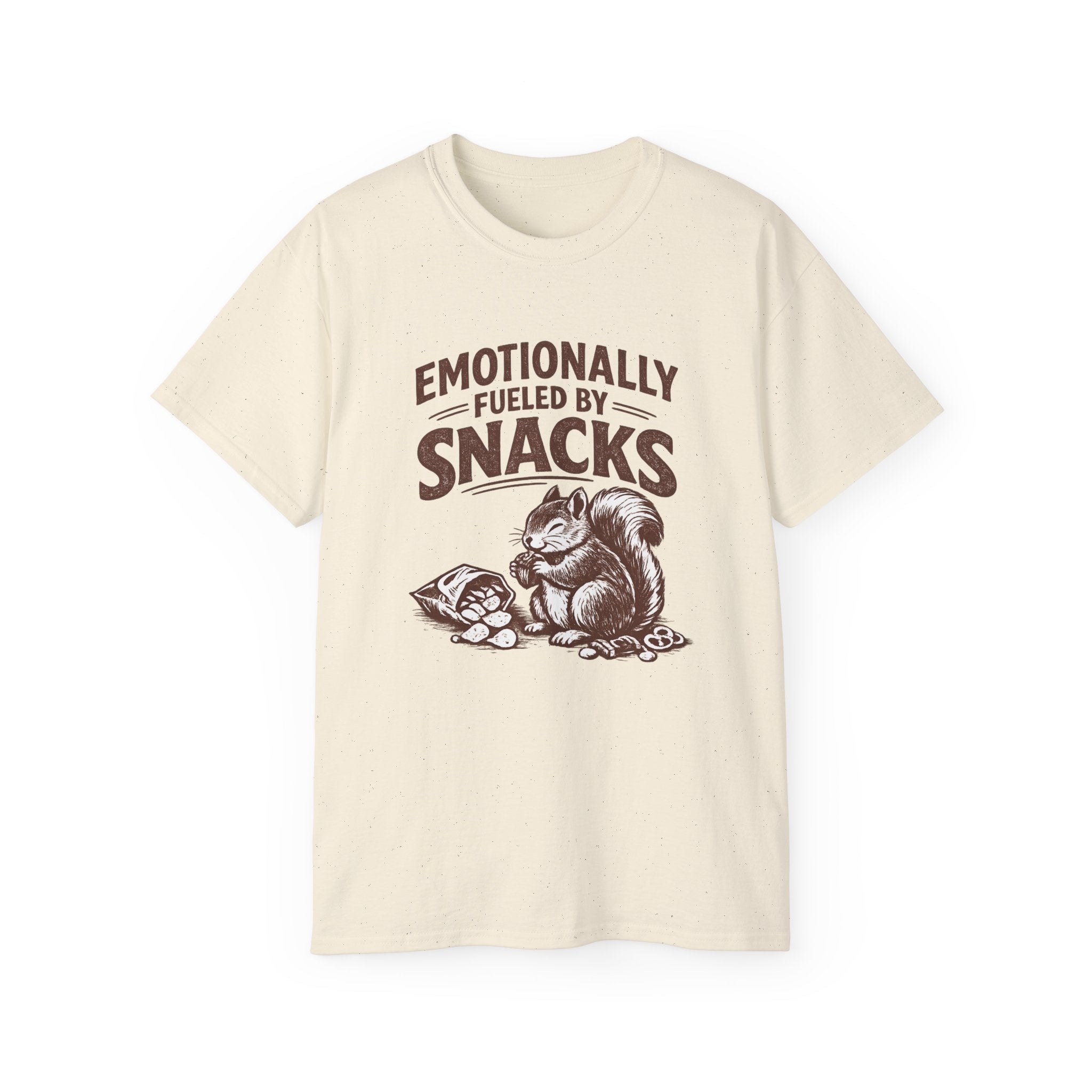 Emotionally Fueled by Snacks T-Shirt — Cute Squirrel Snack Graphic Tee