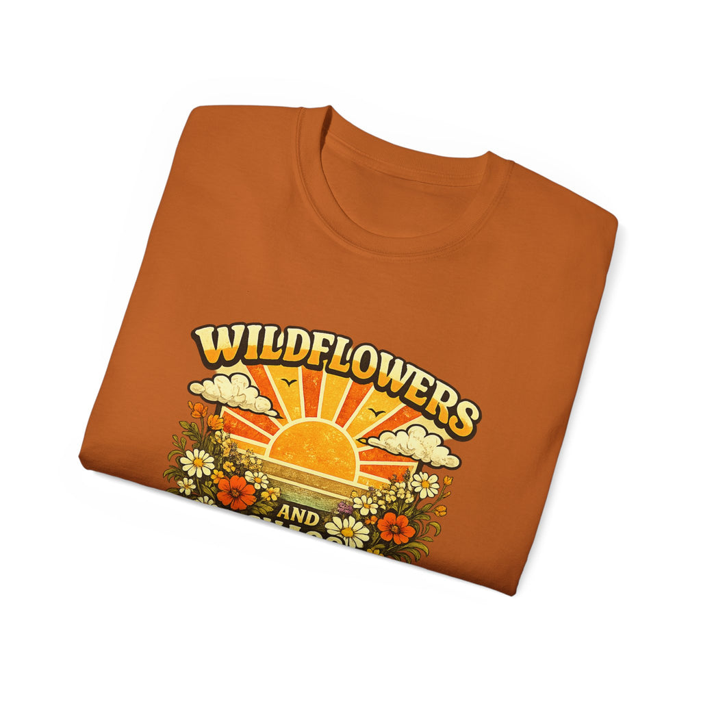 Wildflowers and Chaos Tee — Retro Sunflower Graphic T‑Shirt