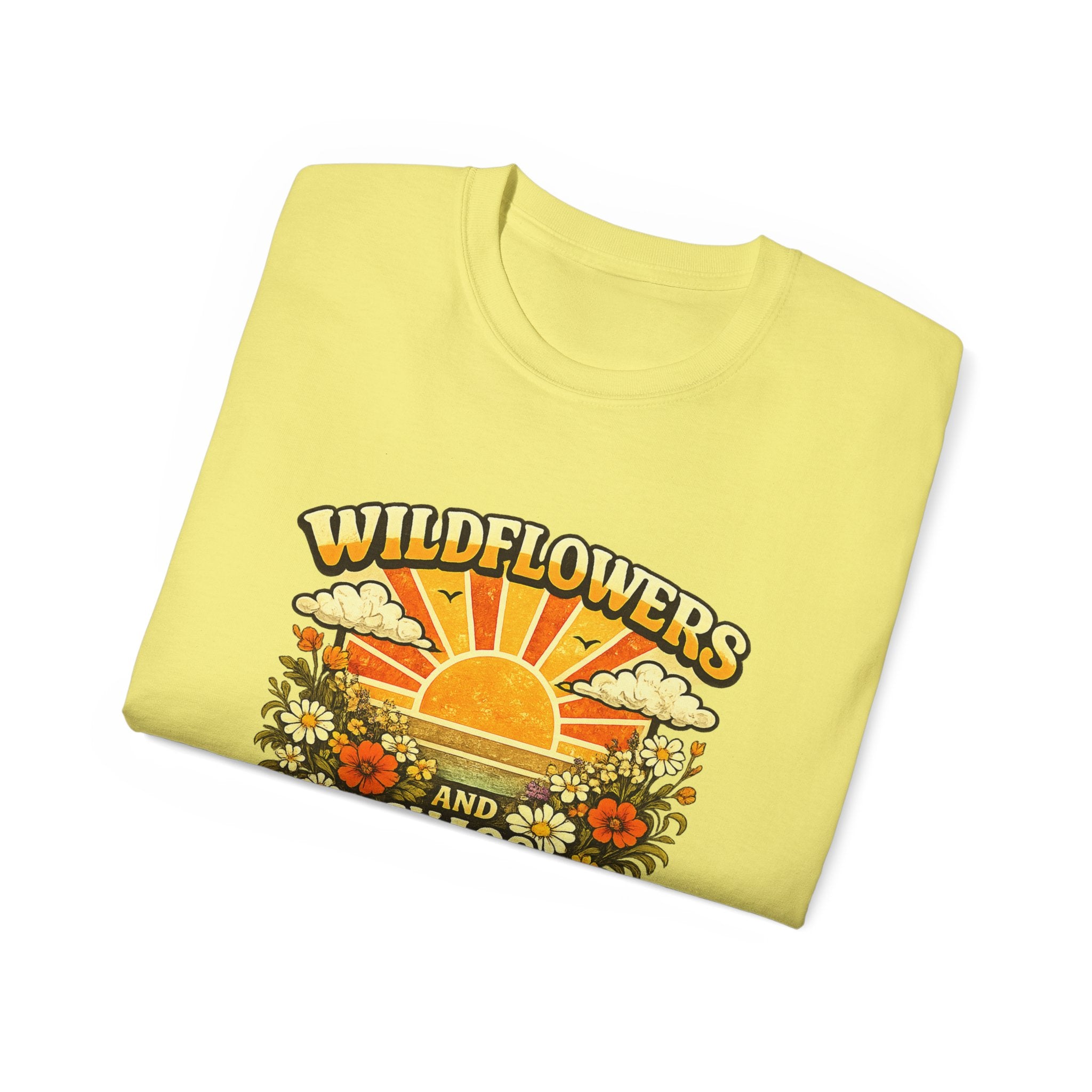 Wildflowers and Chaos Tee — Retro Sunflower Graphic T‑Shirt
