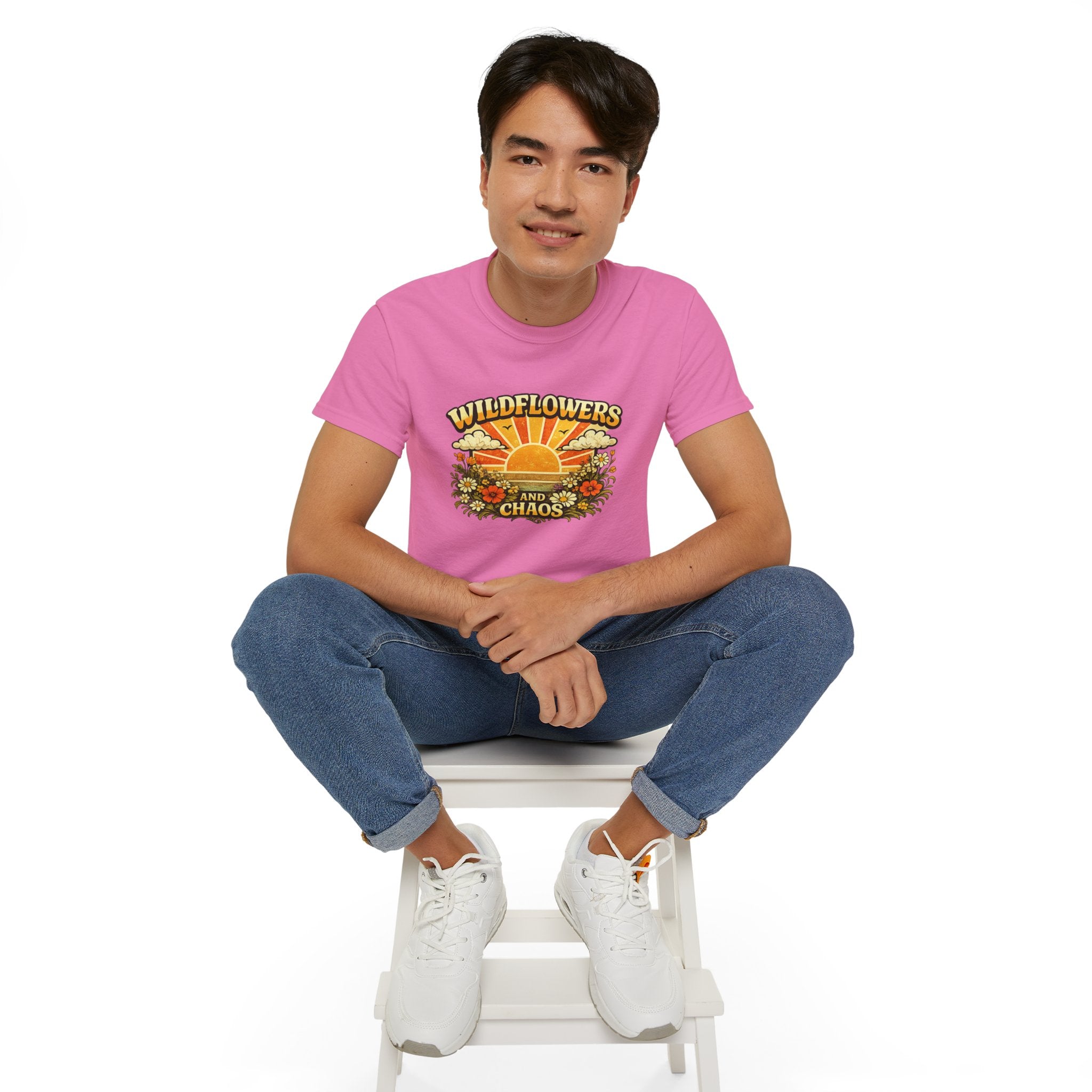 Wildflowers and Chaos Tee — Retro Sunflower Graphic T‑Shirt
