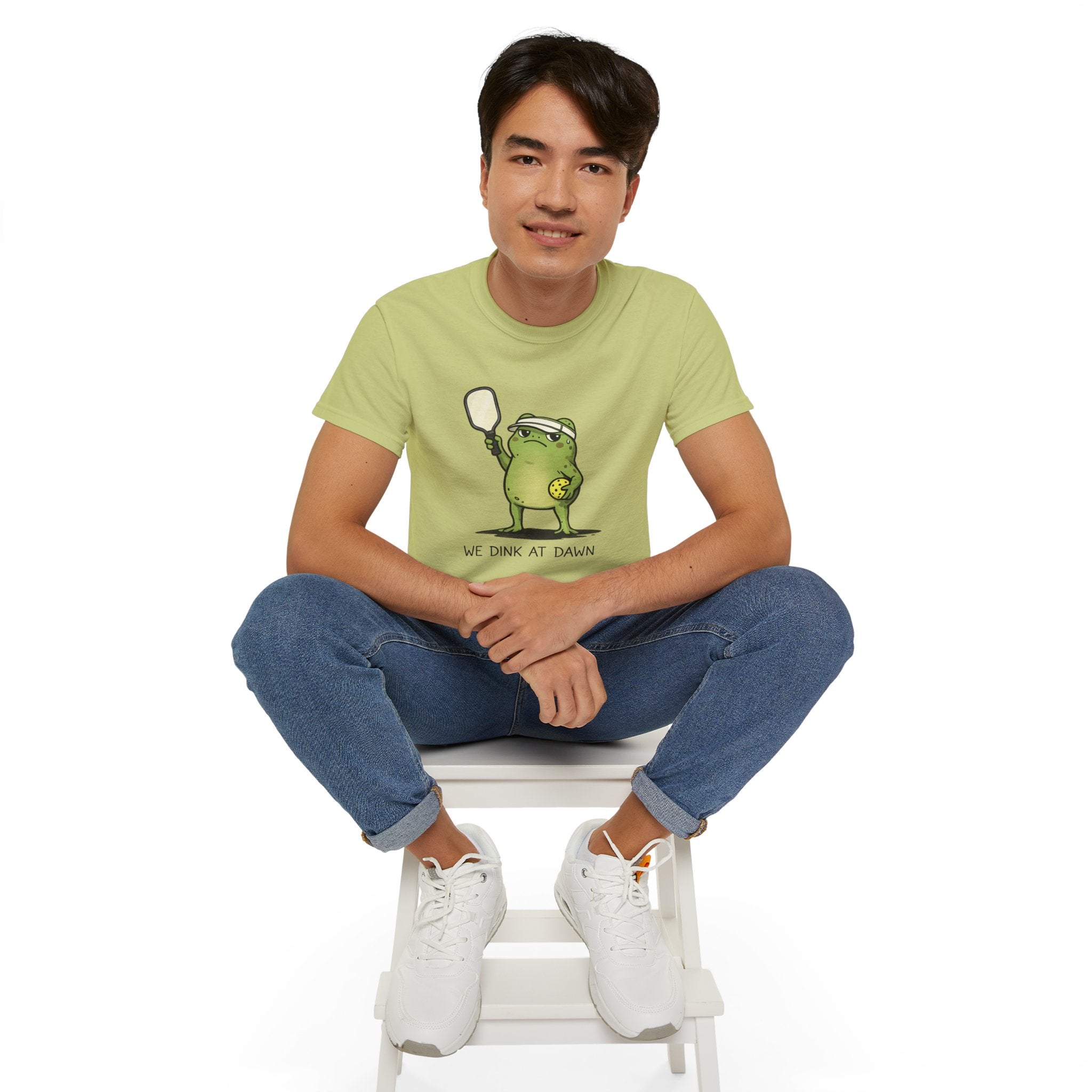 “We Drink at Dawn” Funny Pickleball T-Shirt — Cute Drunk Pickleball Graphic Tee