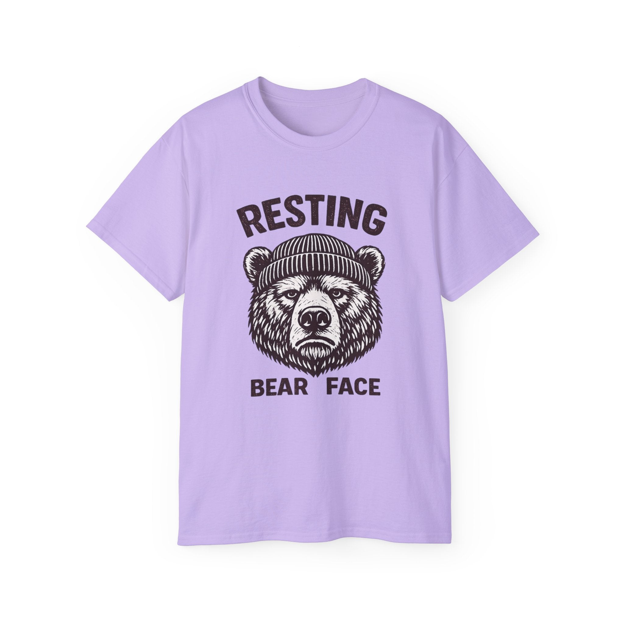 "Resting Bear Face" Graphic Tee, Funny Bear Illustration