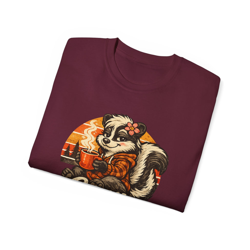 Cozy But Feral Skunk T-Shirt – Cute Retro Autumn Graphic Tee
