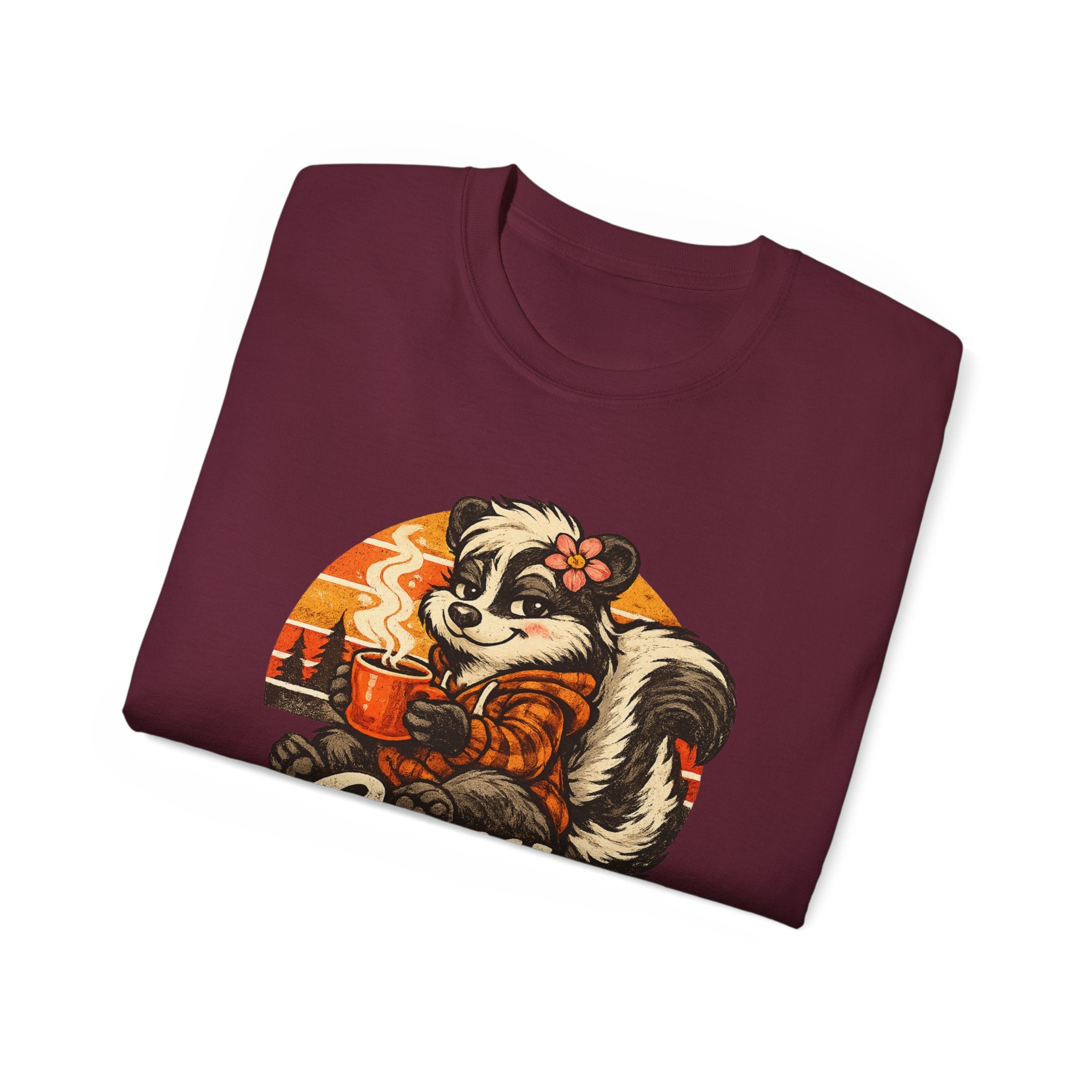Cozy But Feral Skunk T-Shirt – Cute Retro Autumn Graphic Tee