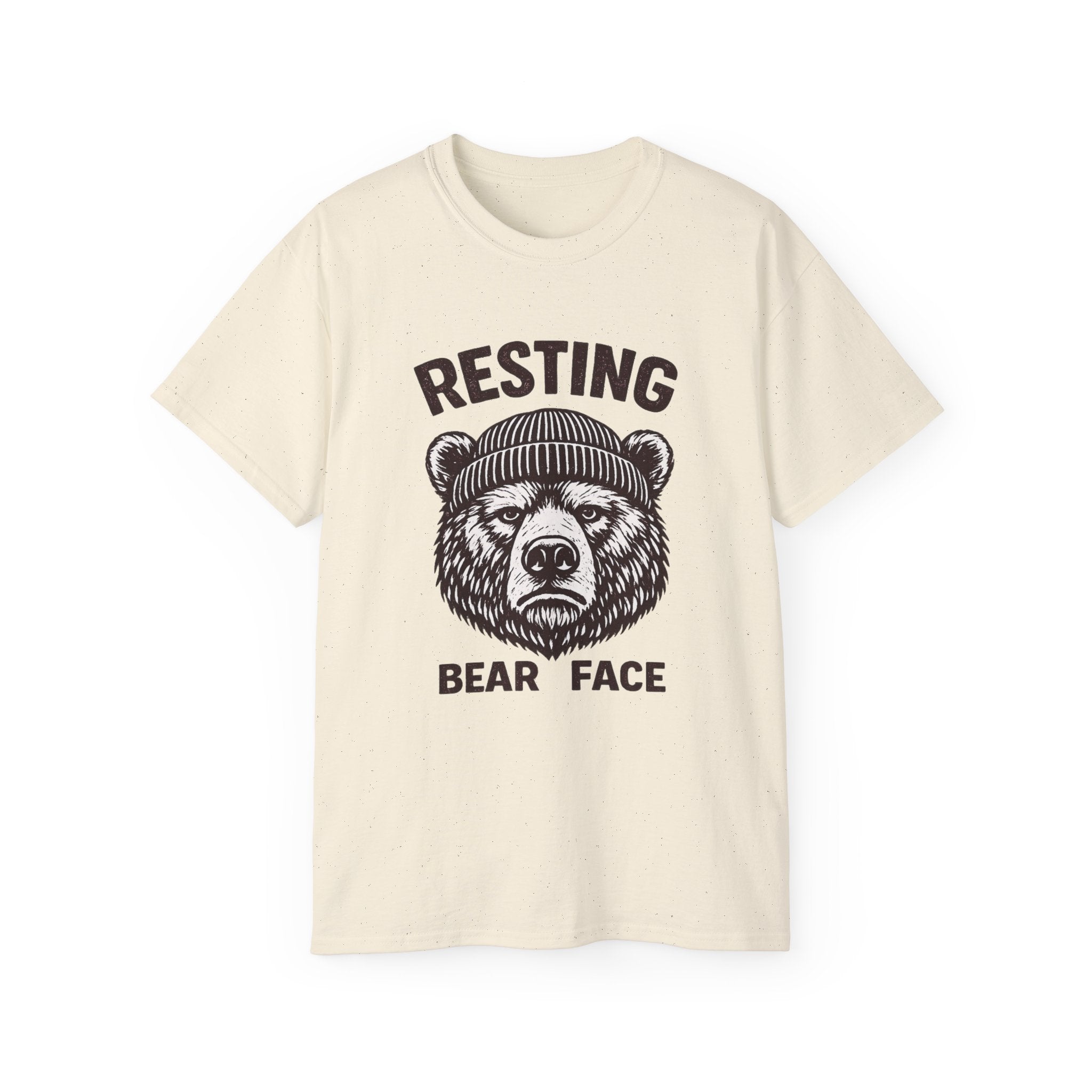 "Resting Bear Face" Graphic Tee, Funny Bear Illustration