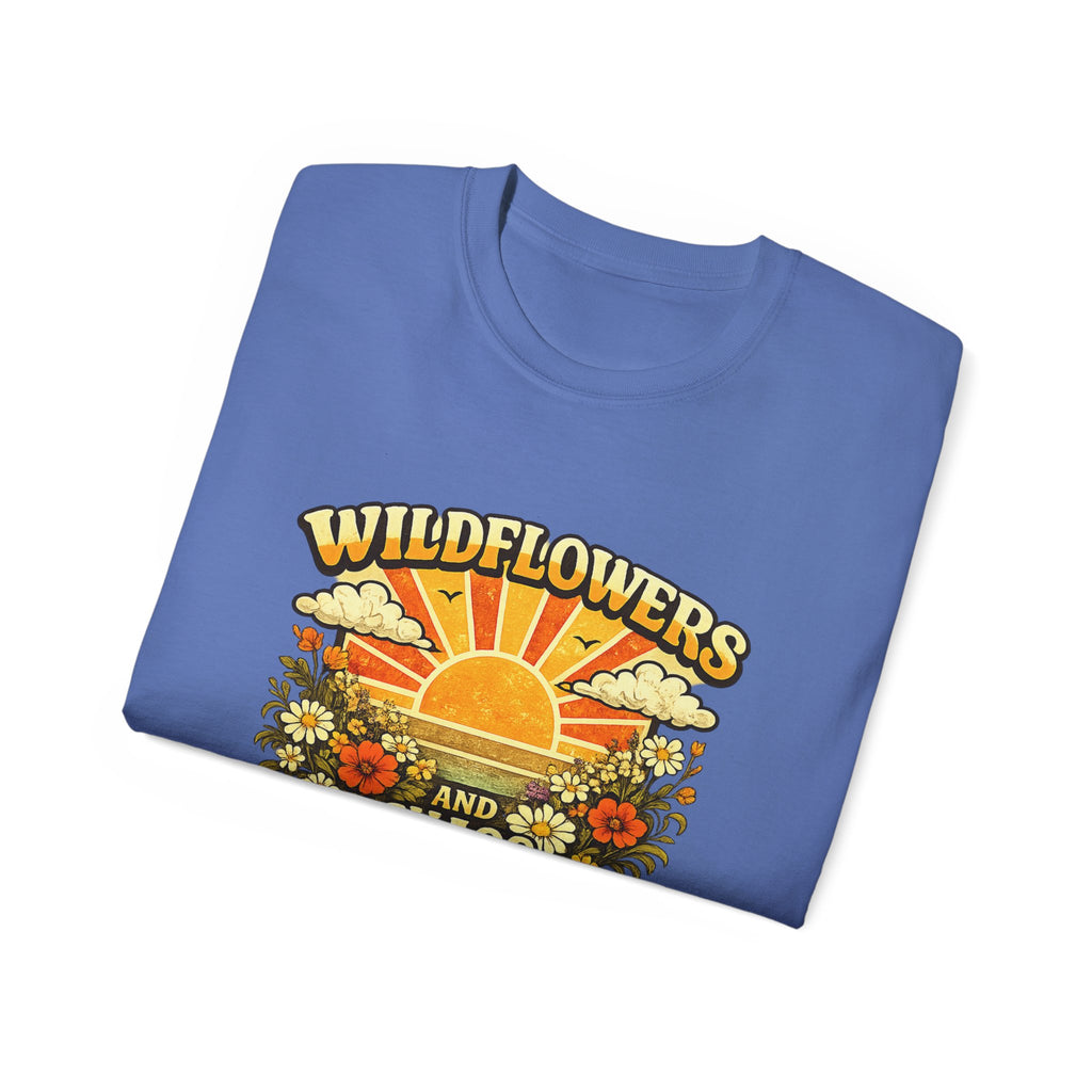 Wildflowers and Chaos Tee — Retro Sunflower Graphic T‑Shirt