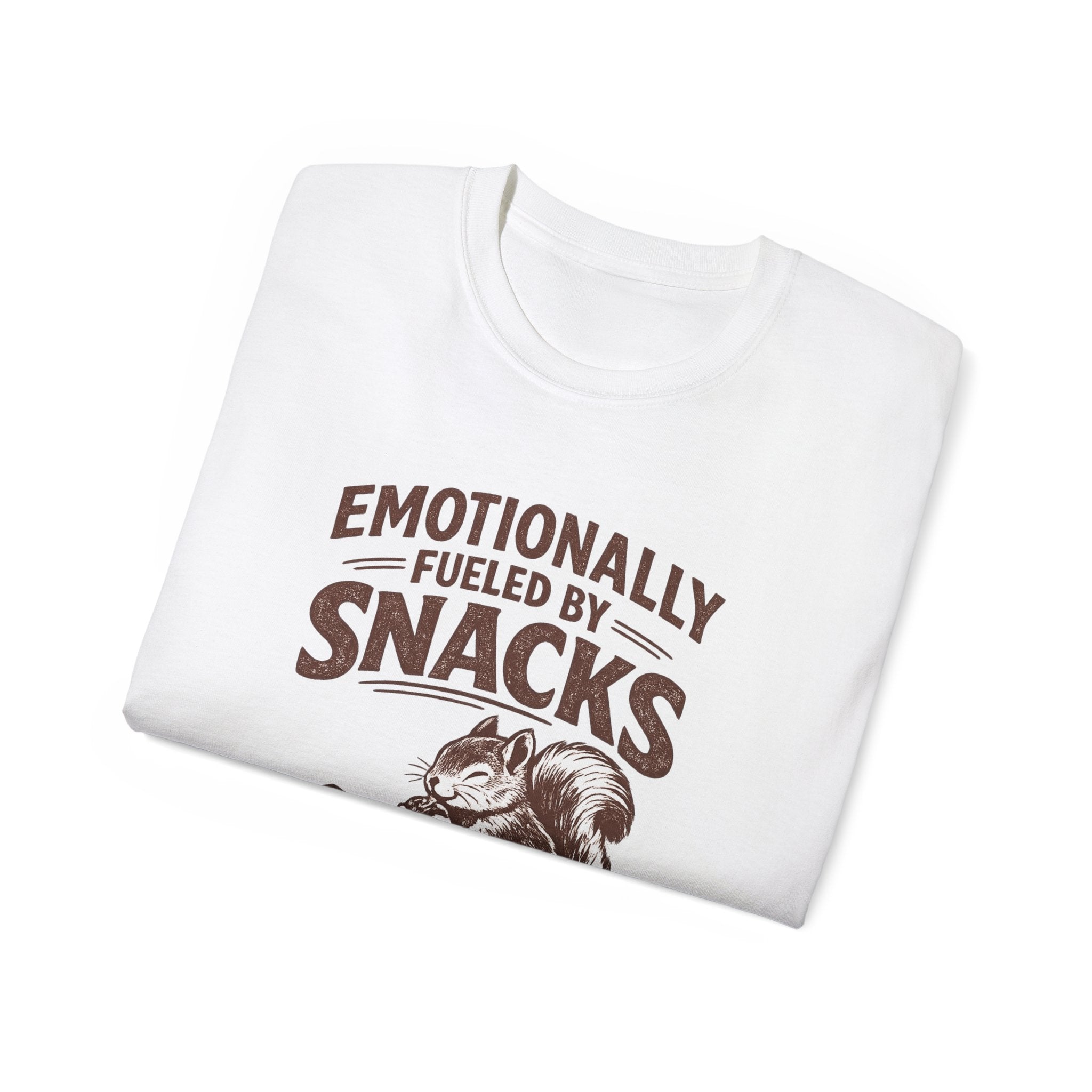 Emotionally Fueled by Snacks T-Shirt — Cute Squirrel Snack Graphic Tee