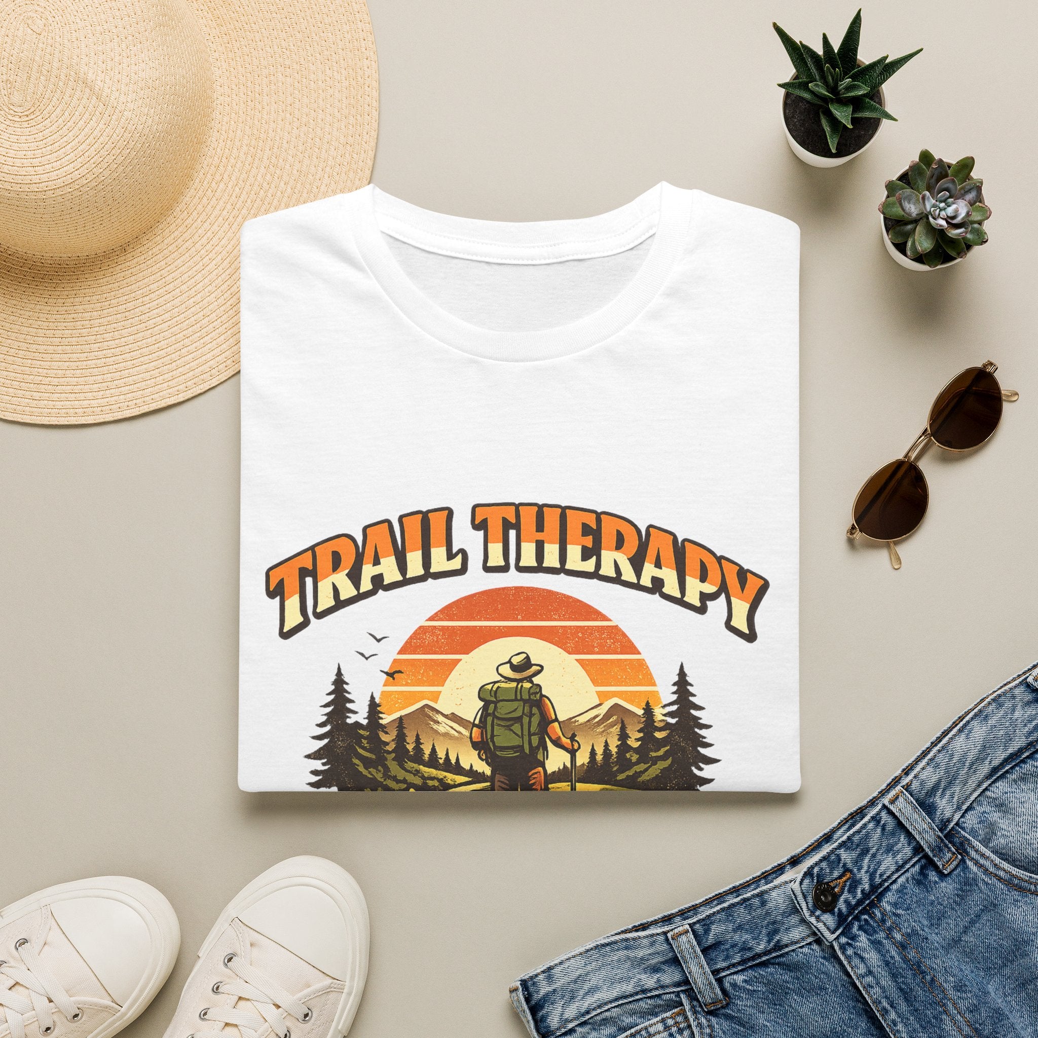 Men’s Trail Therapy T-Shirt — 'Trail Therapy Is Still Therapy' Male Hiking Graphic Tee