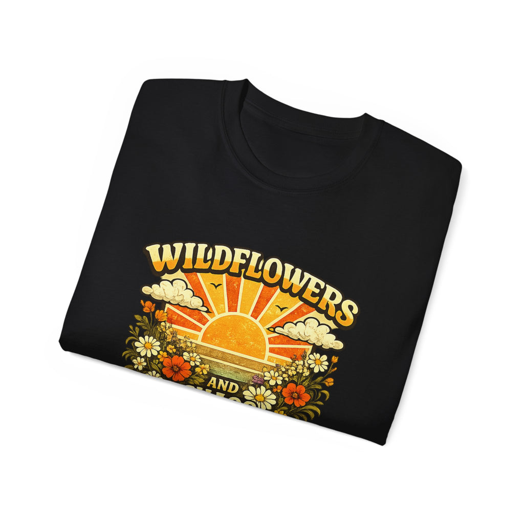 Wildflowers and Chaos Tee — Retro Sunflower Graphic T‑Shirt