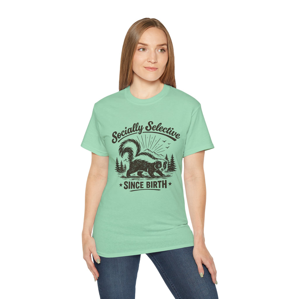Socially Selective Since Birth T-Shirt — Skunk Graphic Tee